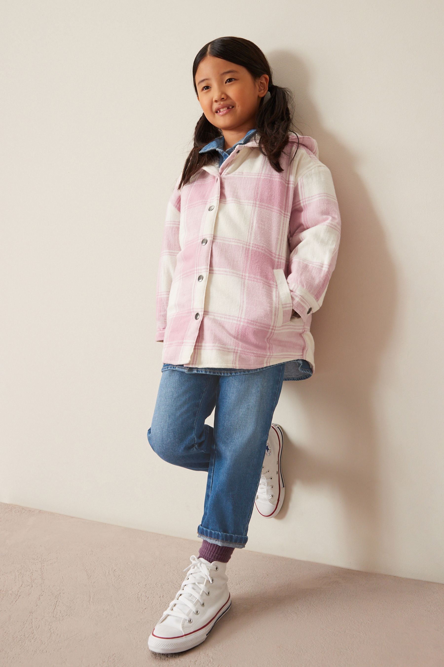 Pink Check Cosy Lined Shacket (12mths-16yrs)