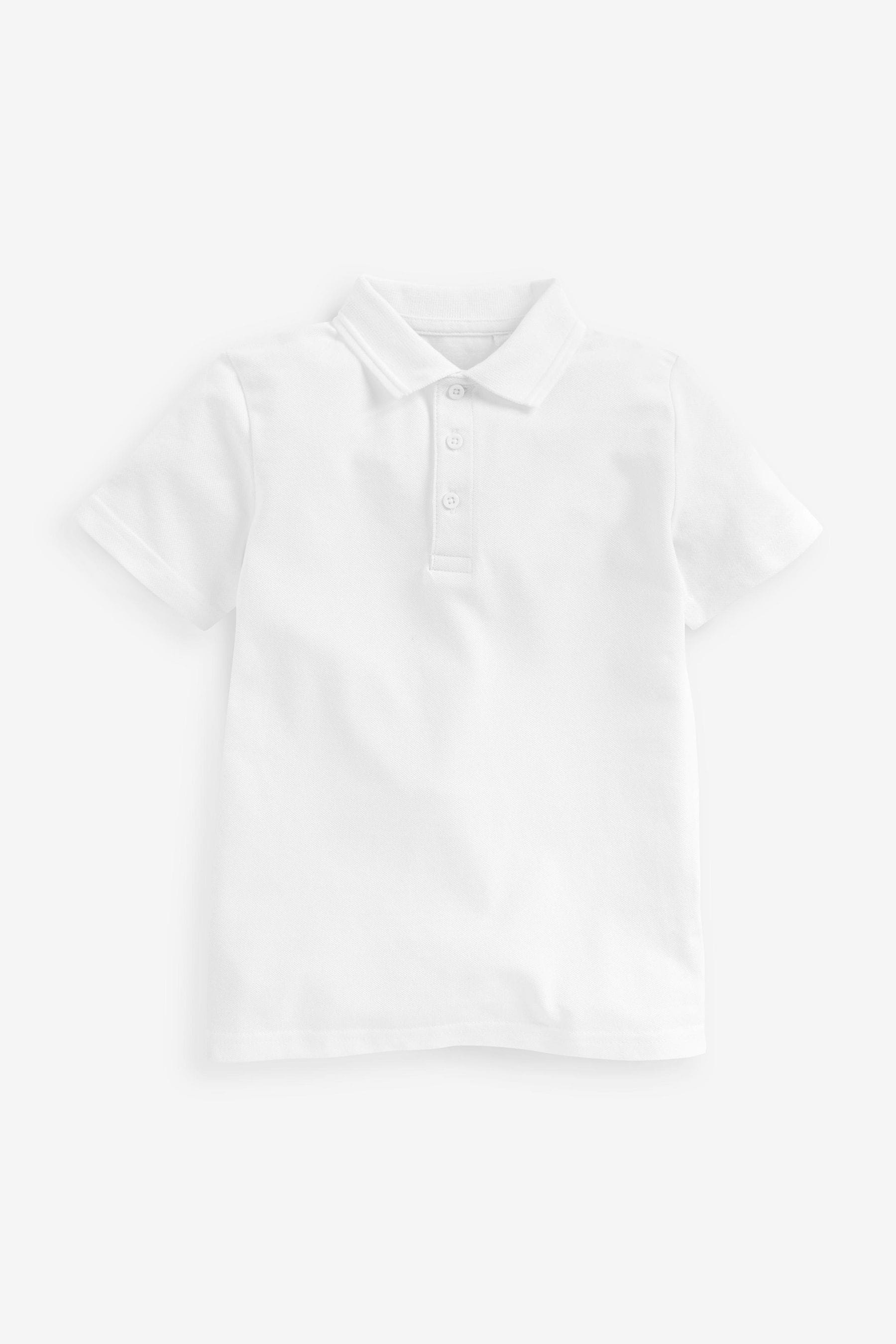 White Cotton School Short Sleeve Polo Shirts (3-16yrs)