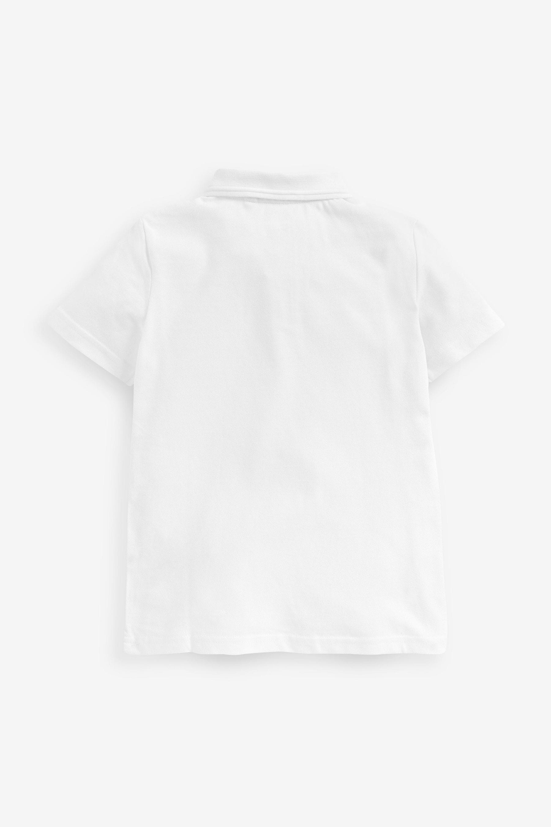 White Cotton School Short Sleeve Polo Shirts (3-16yrs)