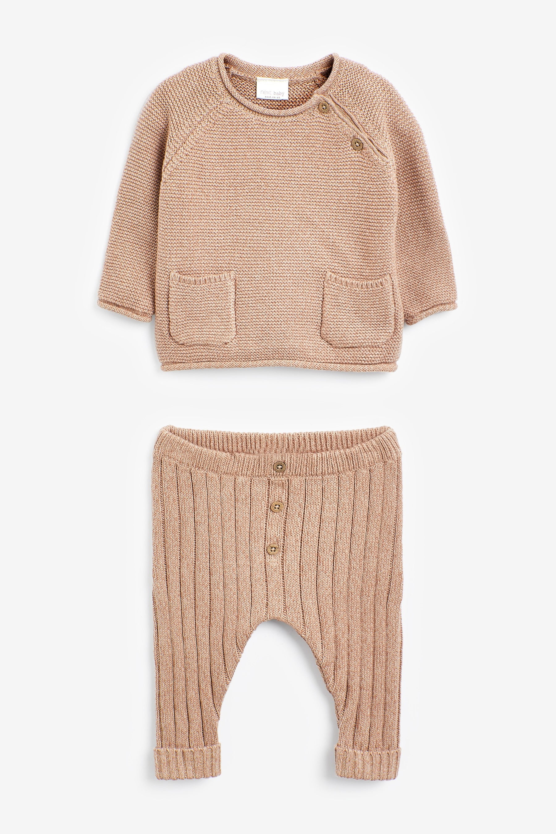 Neutral Baby Knitted Jumper And Leggings Set (0mths-2yrs)