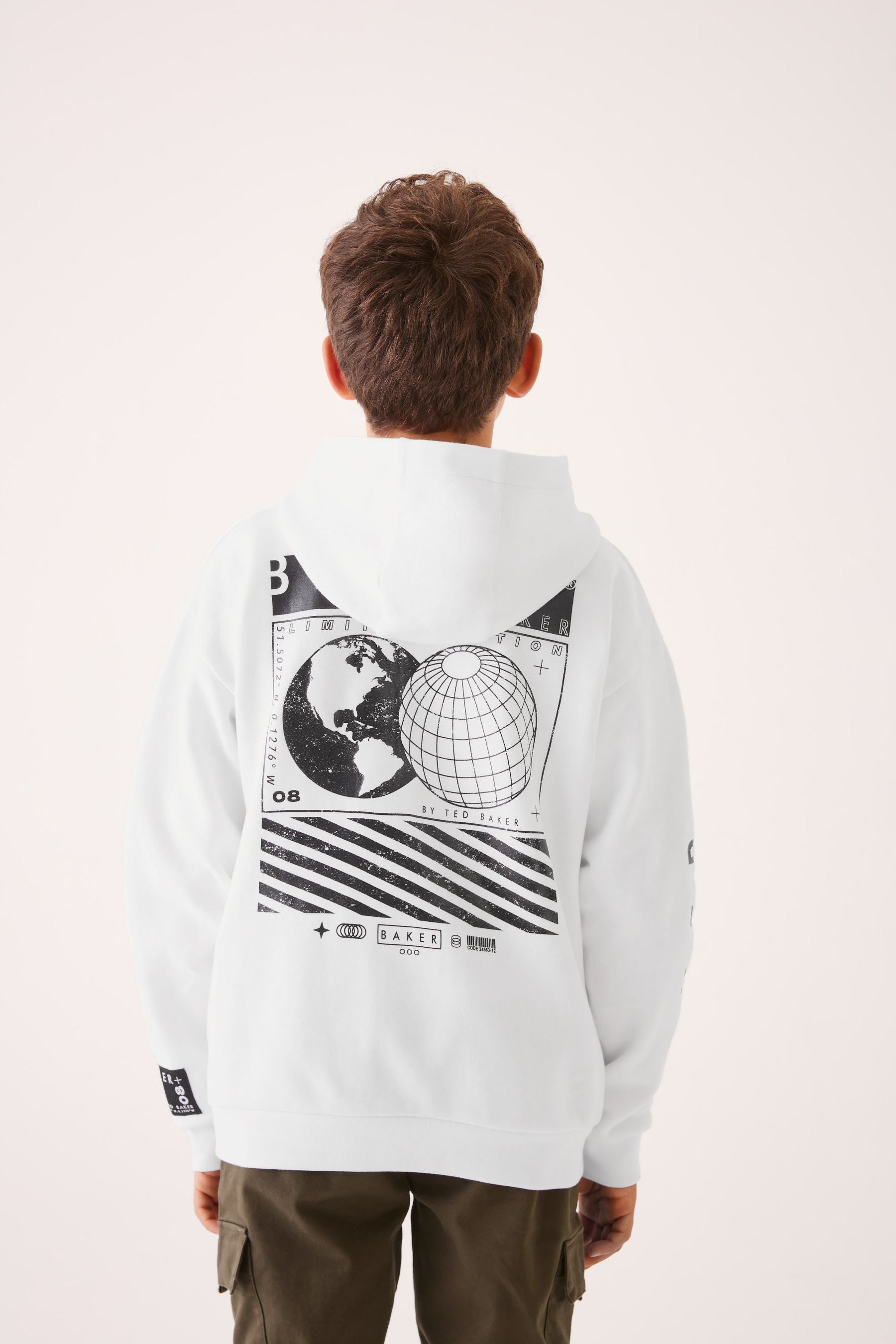 White Baker by Ted Baker Graphic White Hoodie