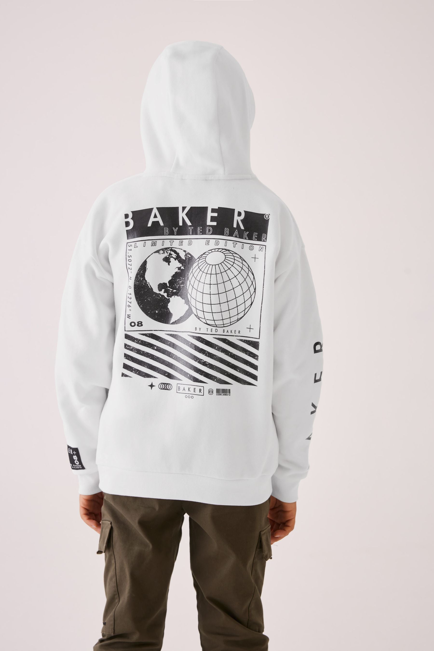 White Baker by Ted Baker Graphic White Hoodie