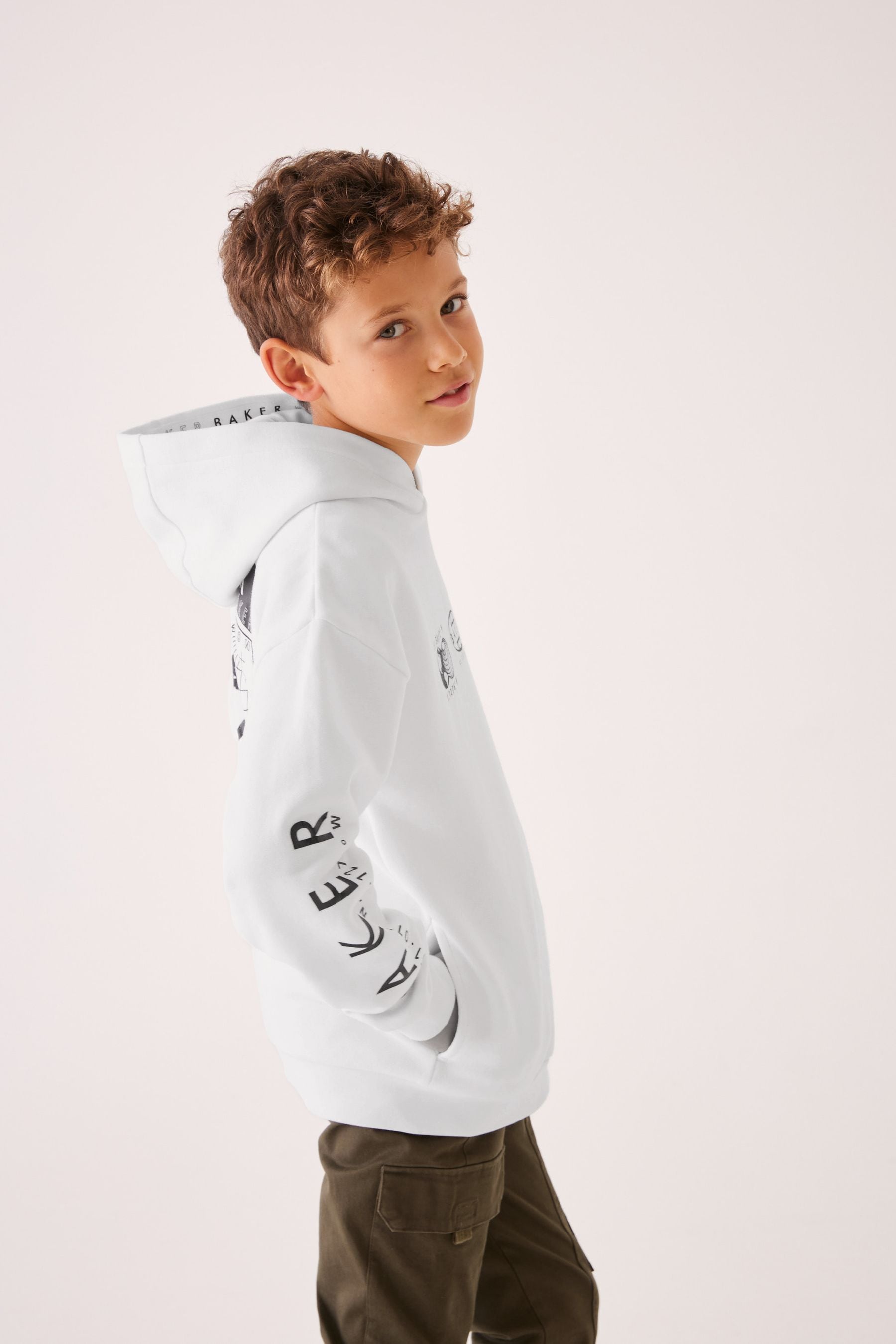 White Baker by Ted Baker Graphic White Hoodie