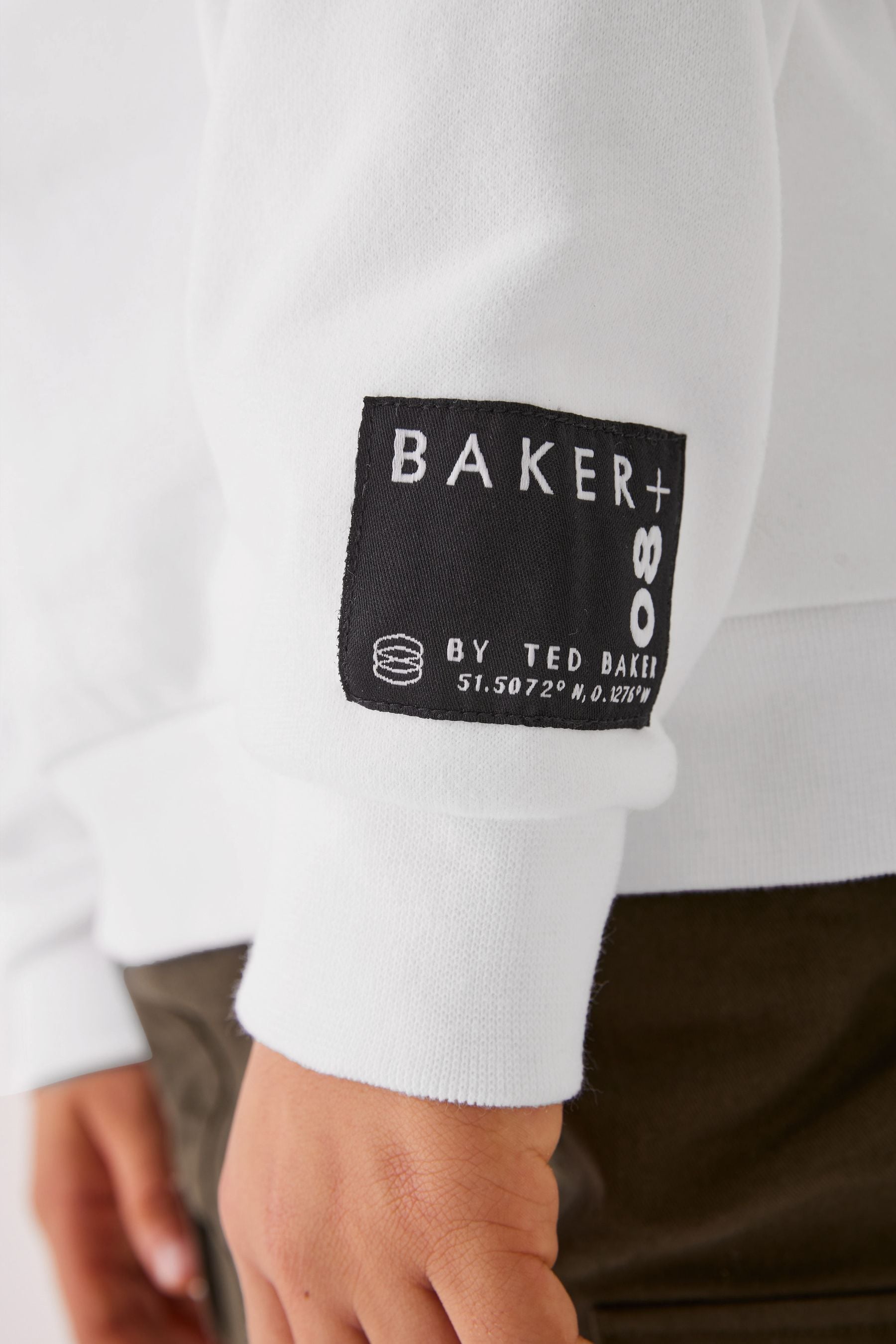 White Baker by Ted Baker Graphic White Hoodie