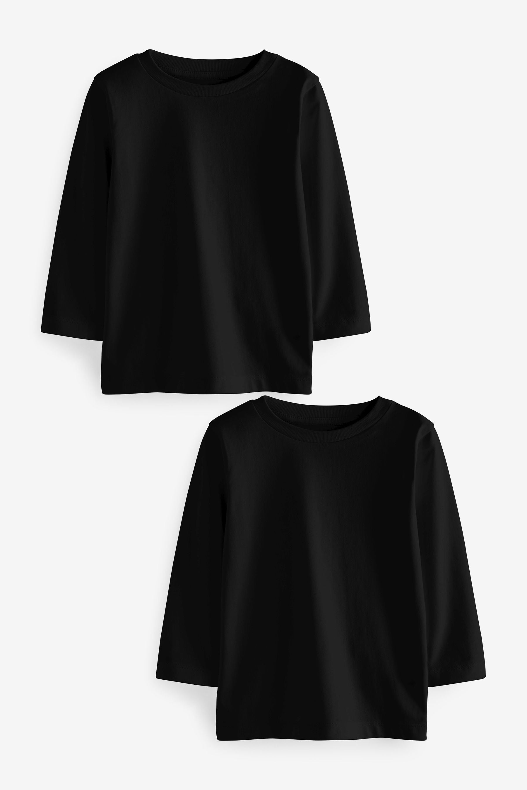 Black 2 Pack Long Sleeve T-Shirts (3mths-7yrs)