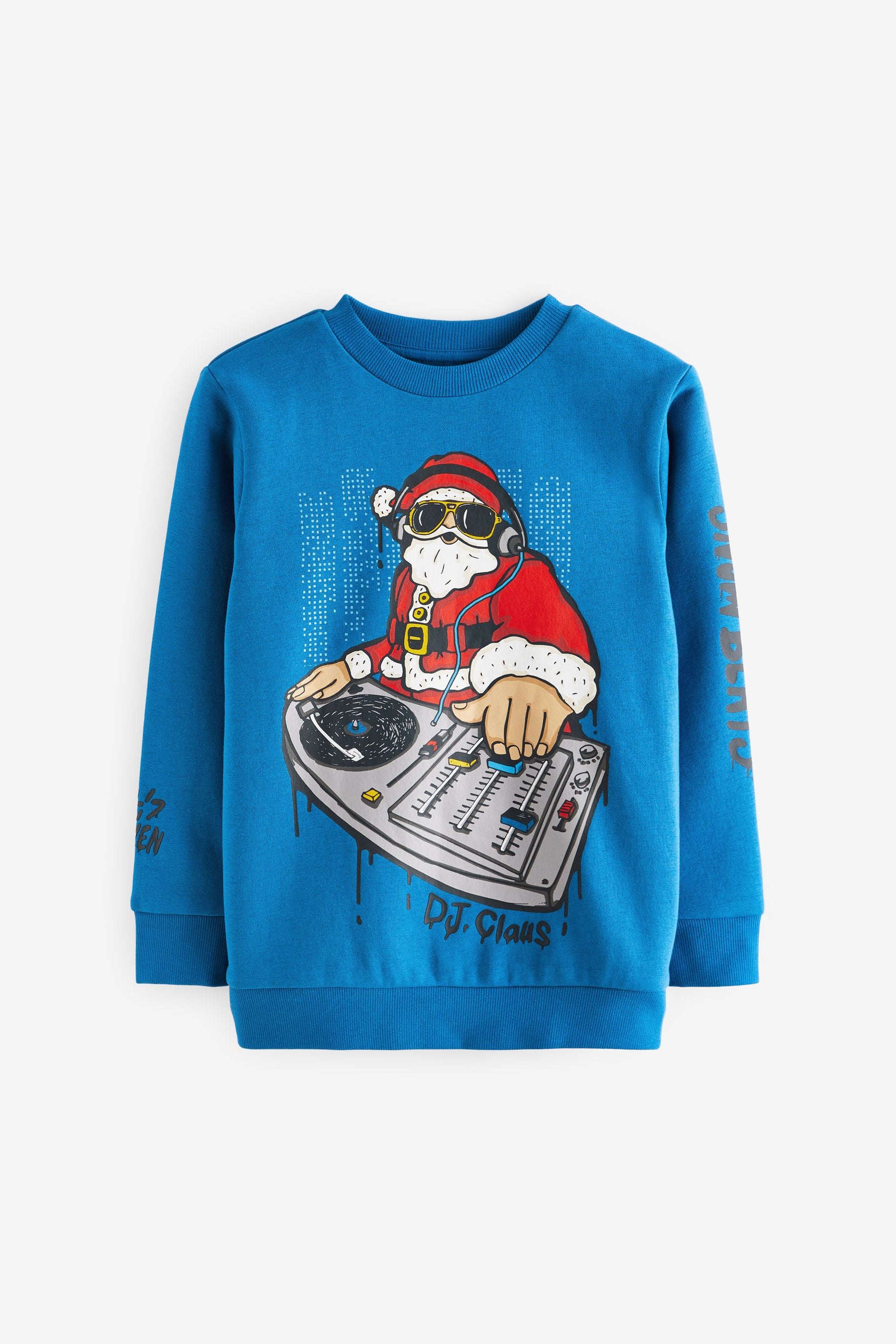 Blue Santa Christmas Sweatshirt (3-16yrs)