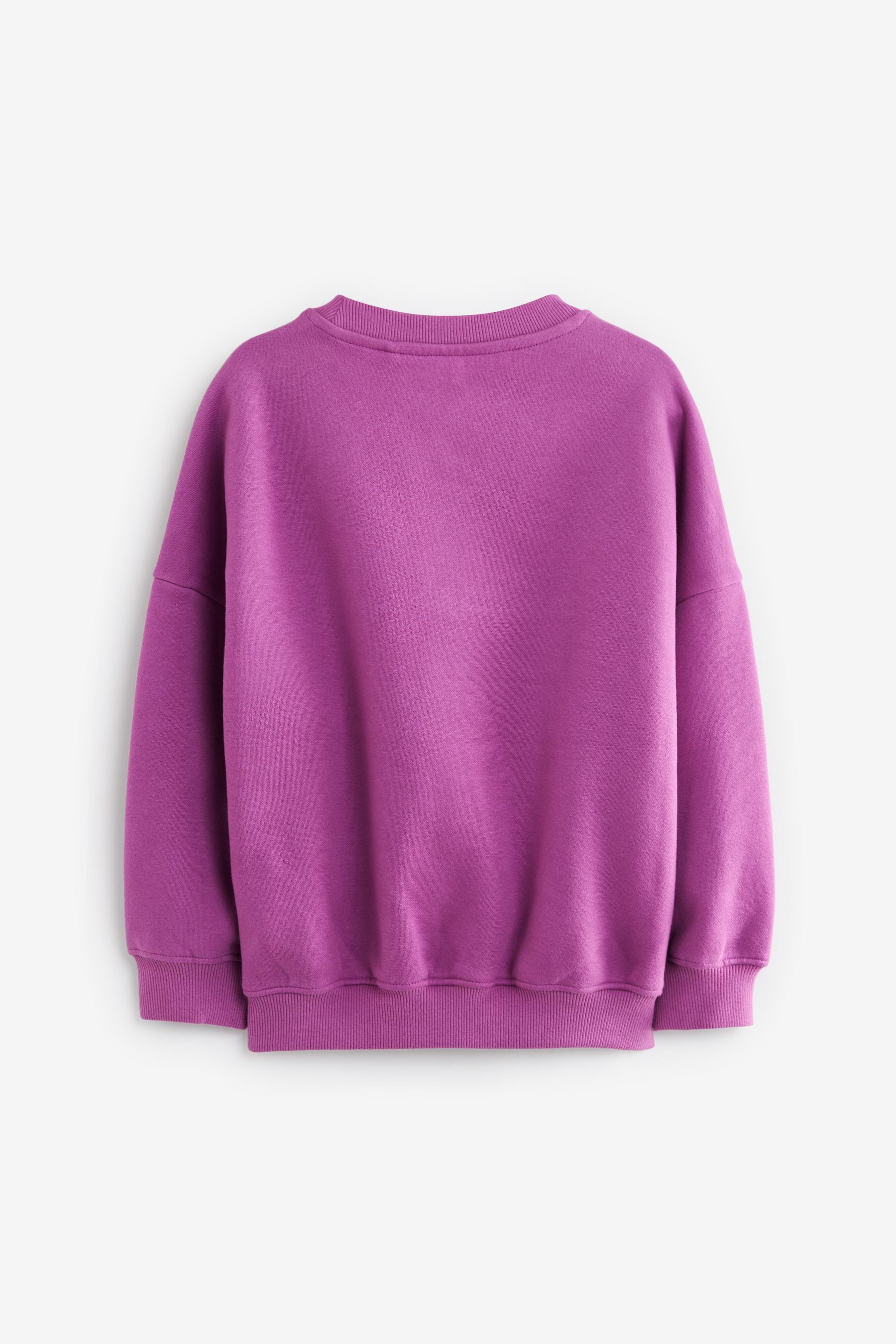 Purple Happy Oversized Slogan Long Sleeve Sweatshirt (3-16yrs)