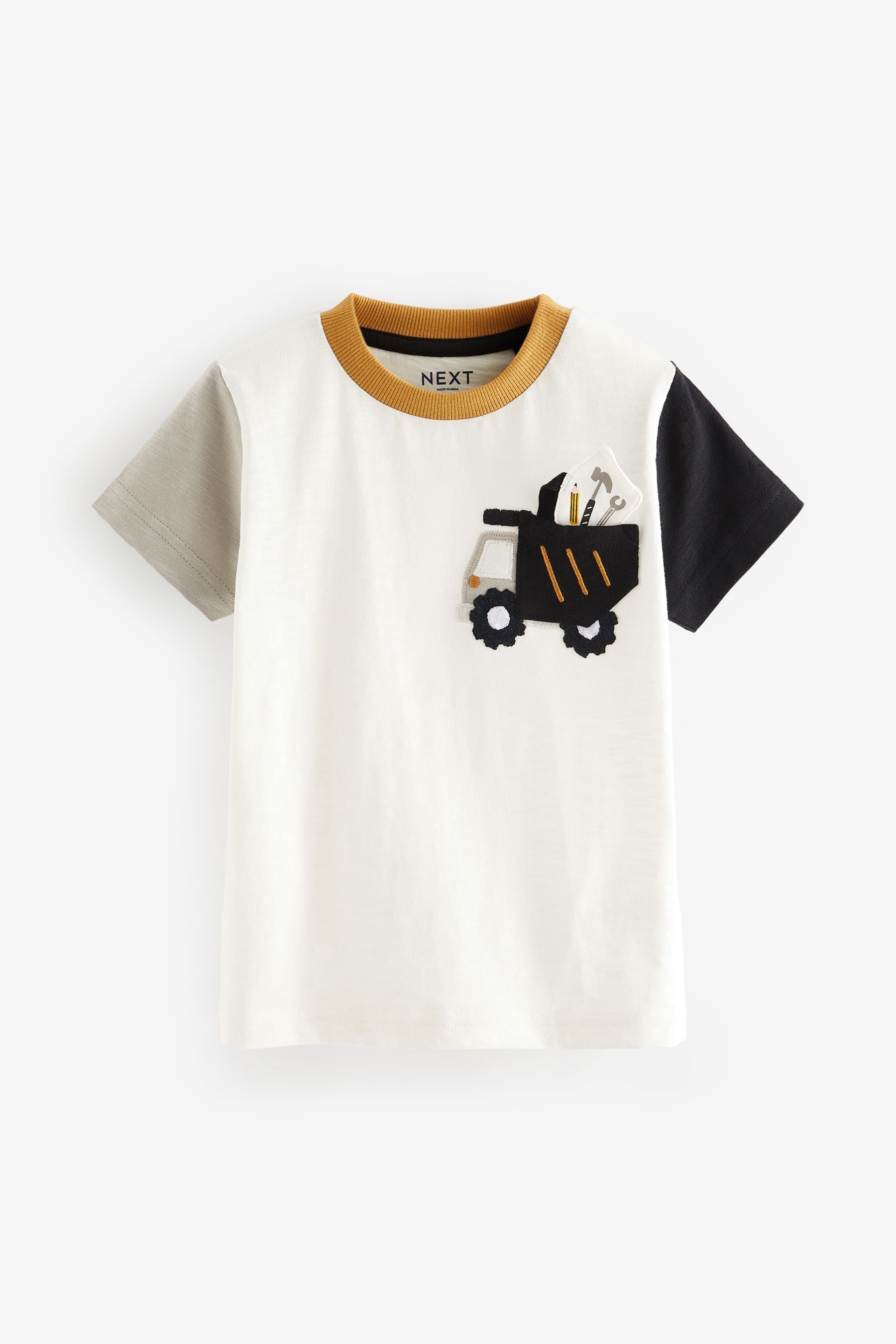 White Short Sleeve Pocket T-Shirt (3mths-7yrs)