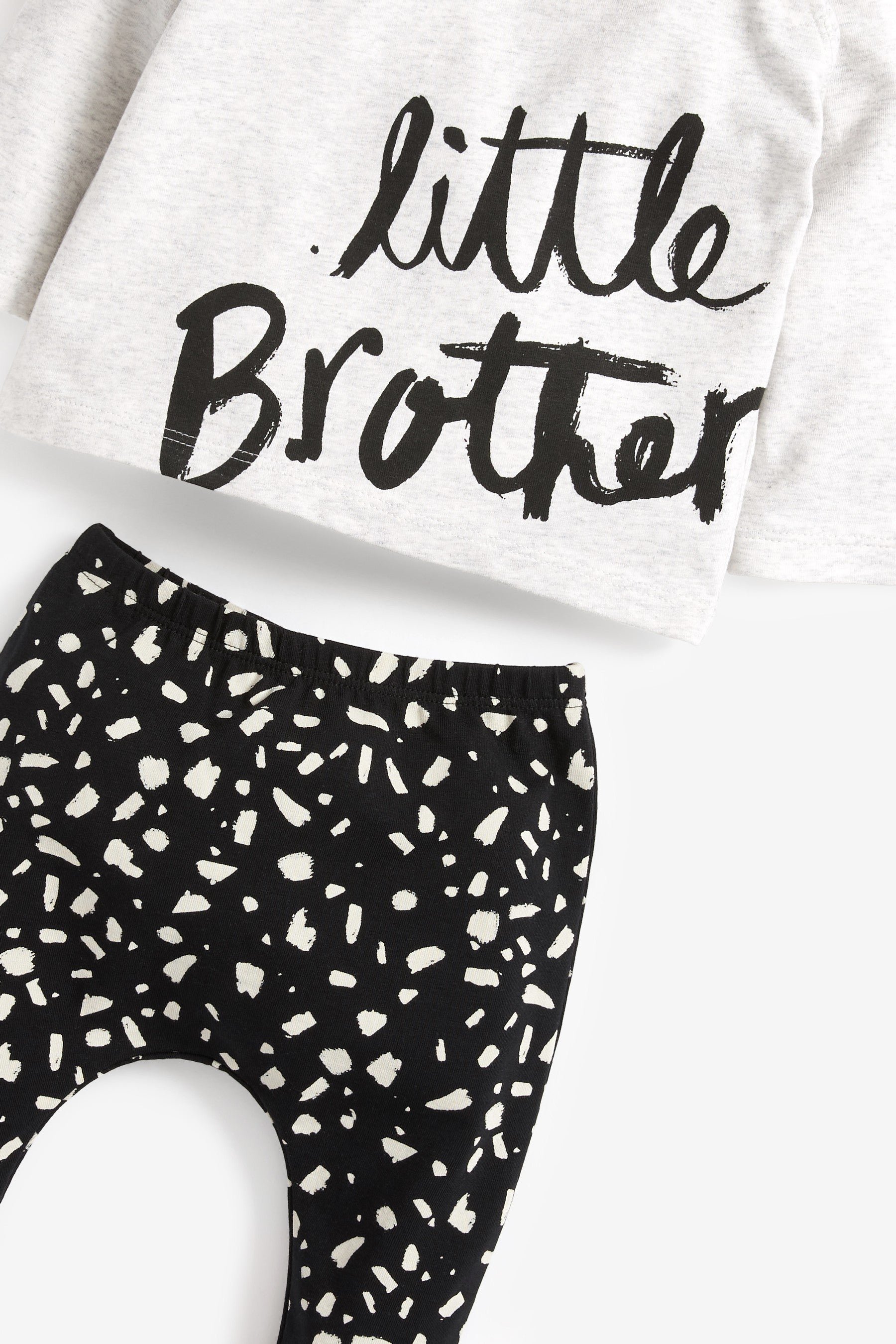 Little Brother Black/White Baby 2 Pack T-Shirt And Legging Set