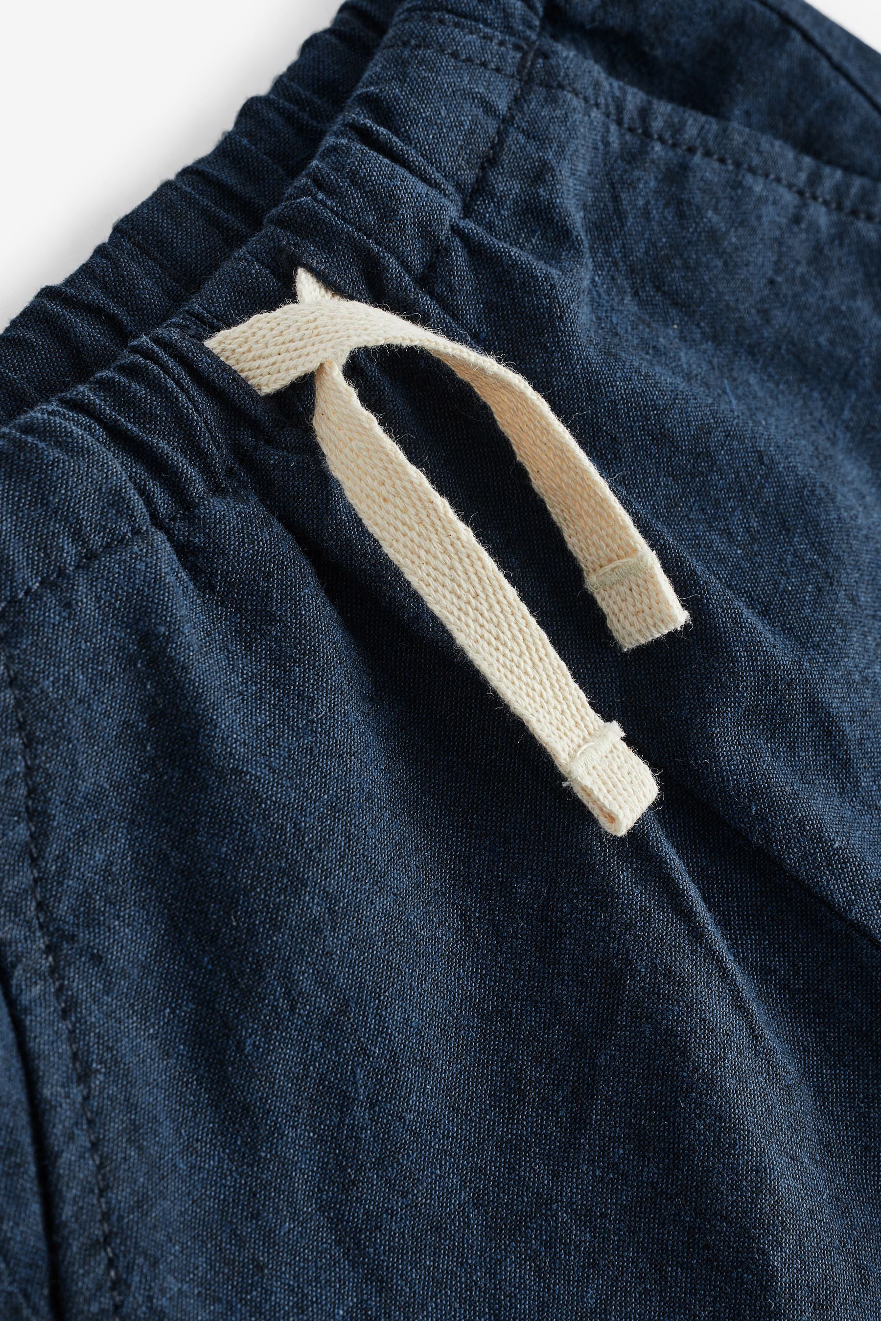 Navy Linen Blend Pull-On Trousers (3mths-7yrs)