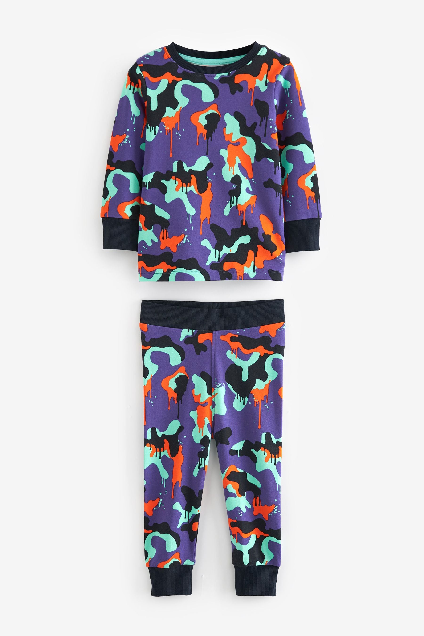 Navy Blue/Purple Space Dinosaur Long Sleeve 3 Pack Pyjamas Set (9mths-8yrs)