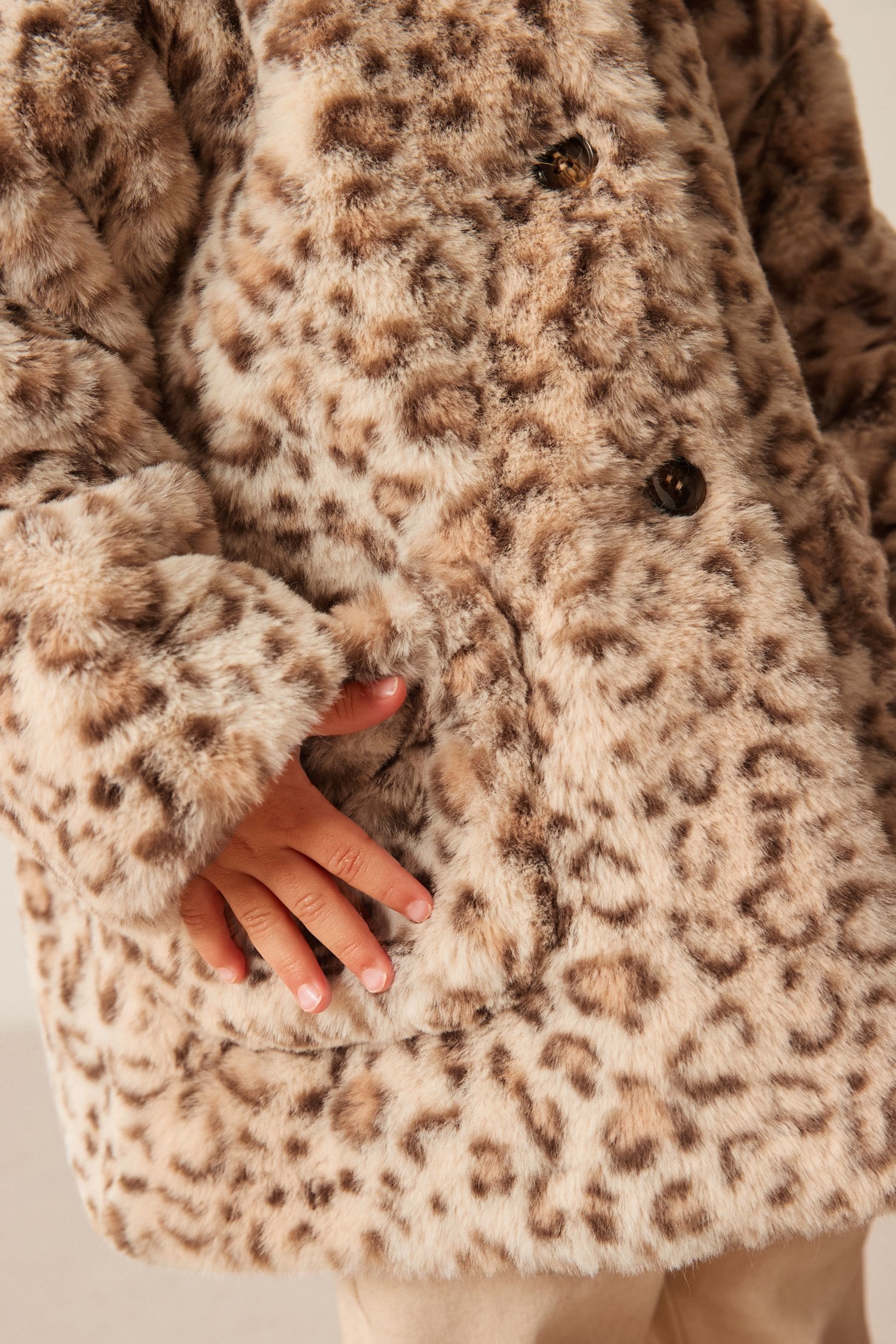 Animal Print Faux Fur Coat (3mths-7yrs)