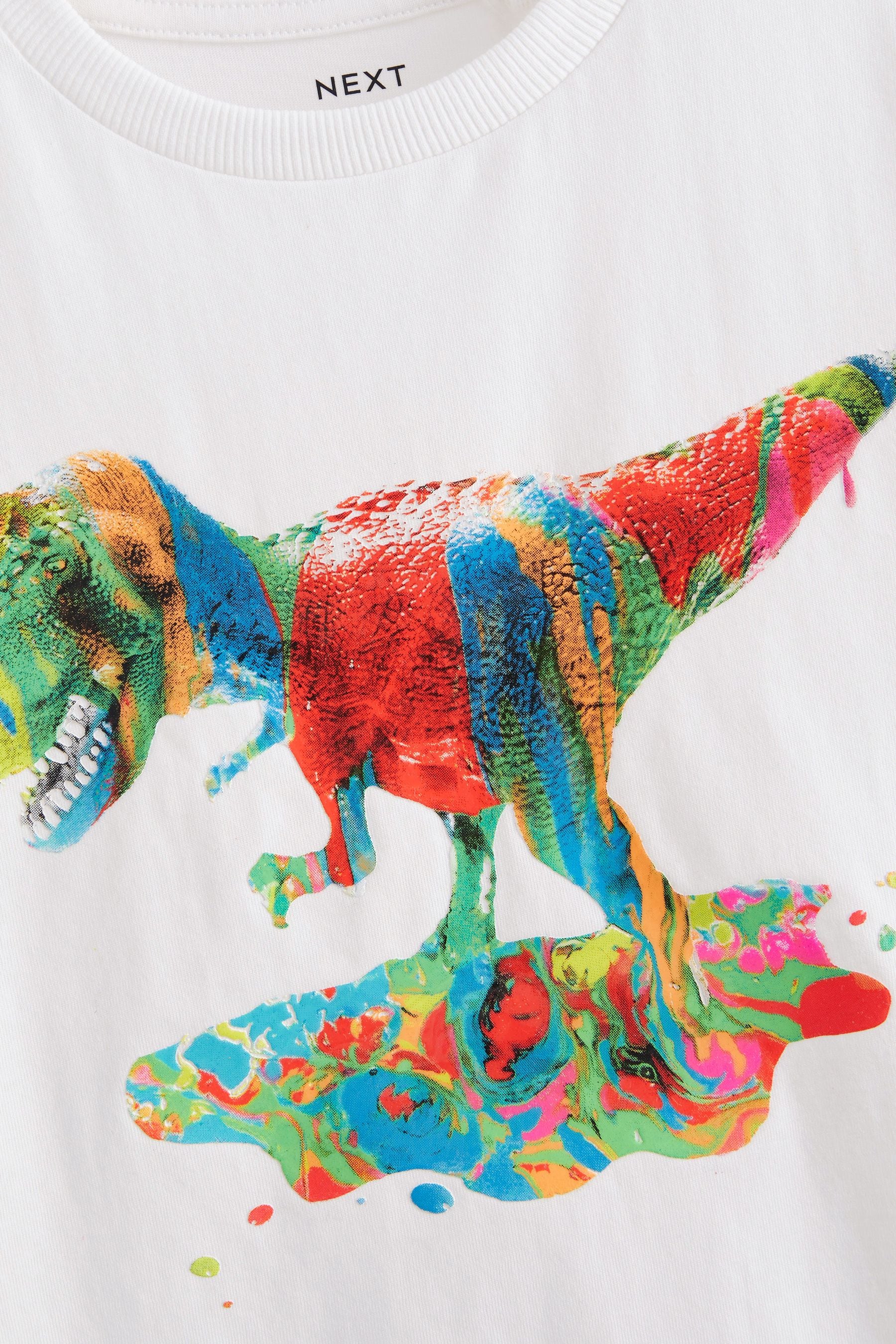 White Paint Dino Short Sleeve Graphic T-Shirt (3-16yrs)