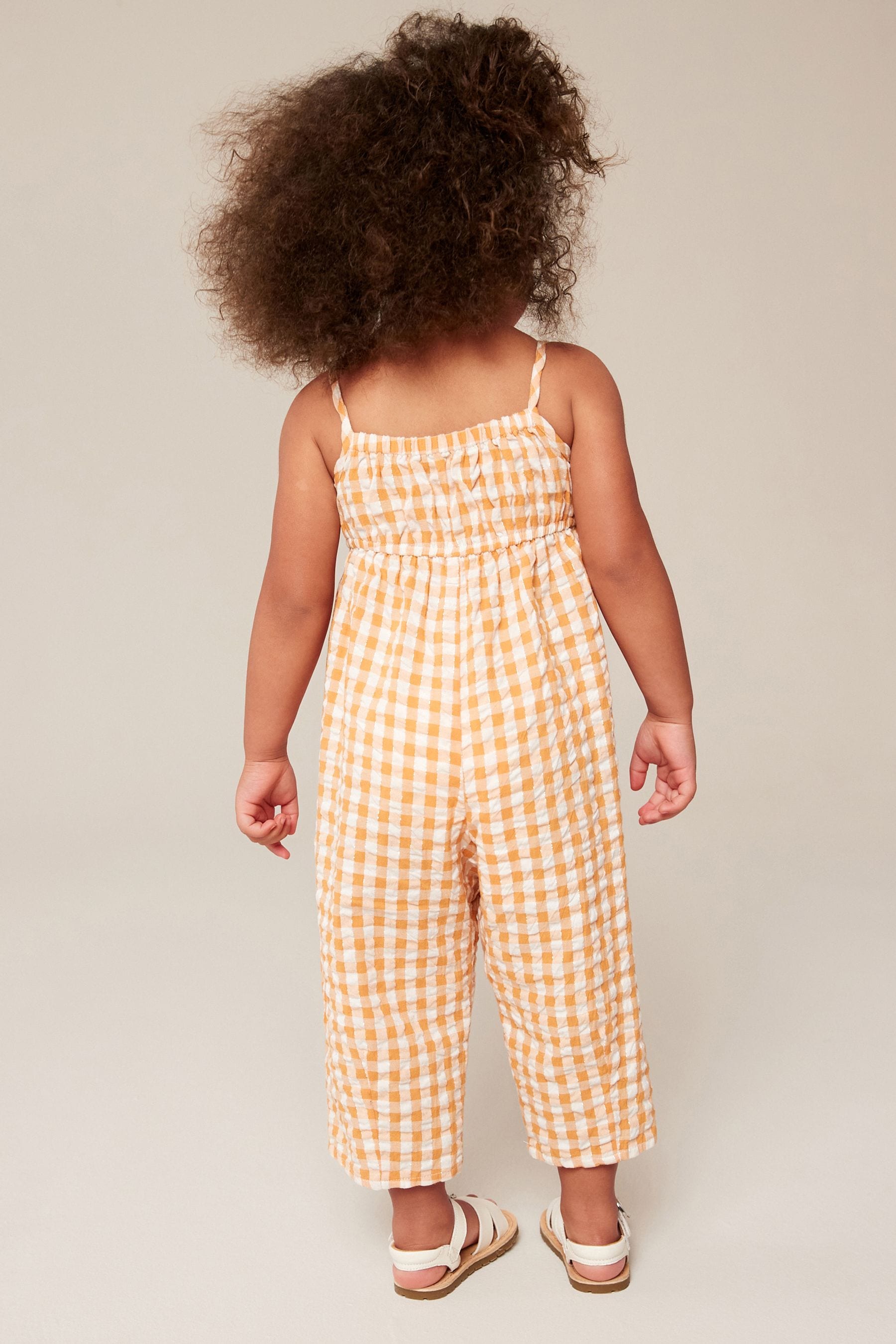 Orange Gingham Loose Playsuit (3mths-7yrs)