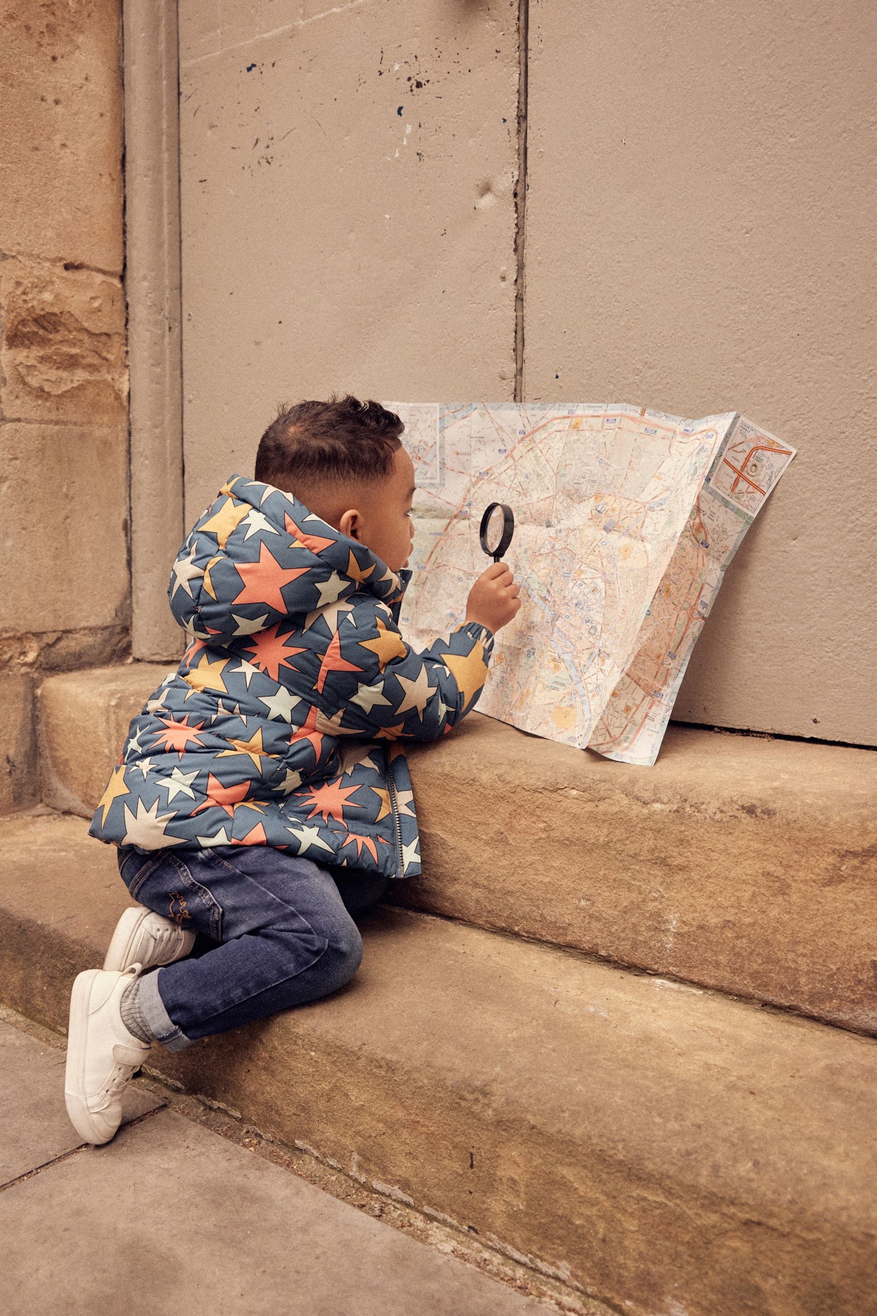 Teal Blue Star Padded Coat (3mths-7yrs)