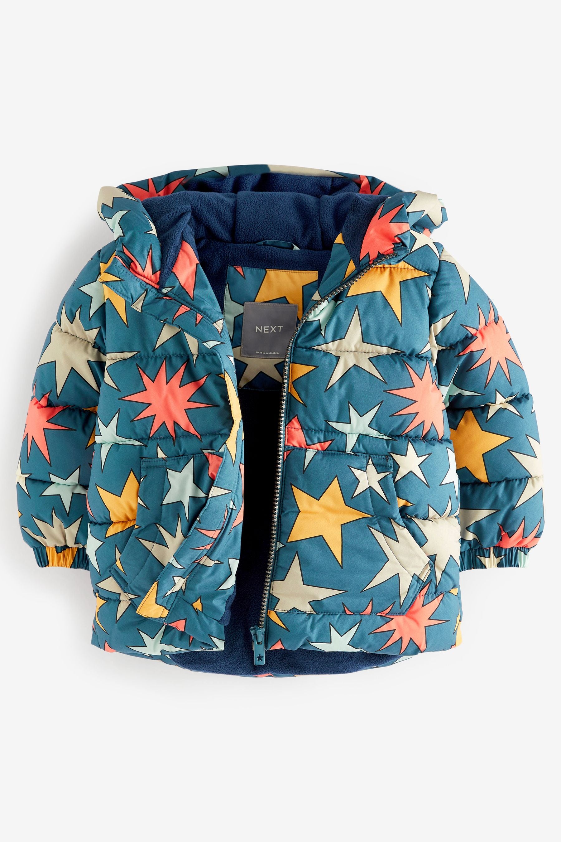 Teal Blue Star Padded Coat (3mths-7yrs)