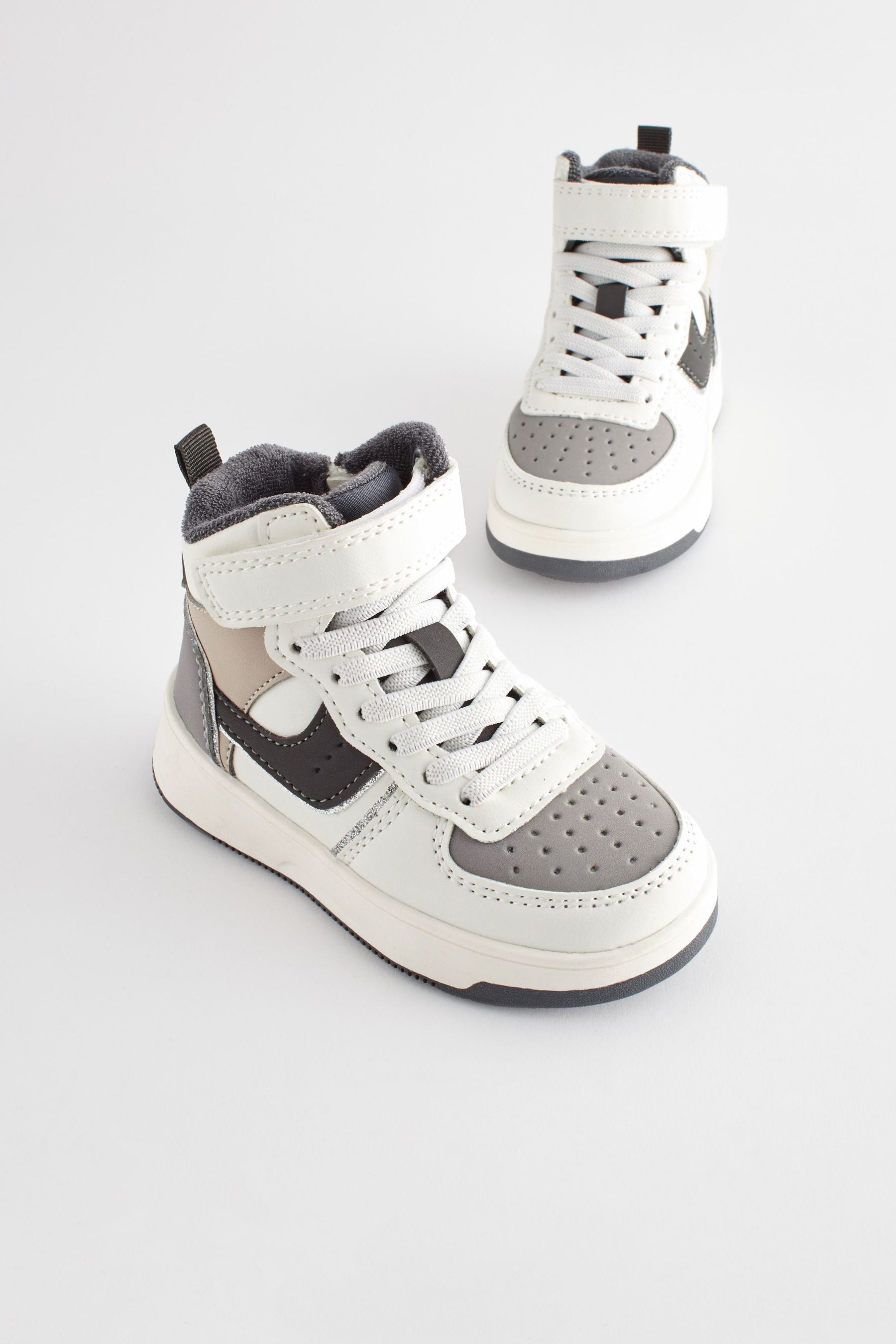 White/Black High Top Trainers