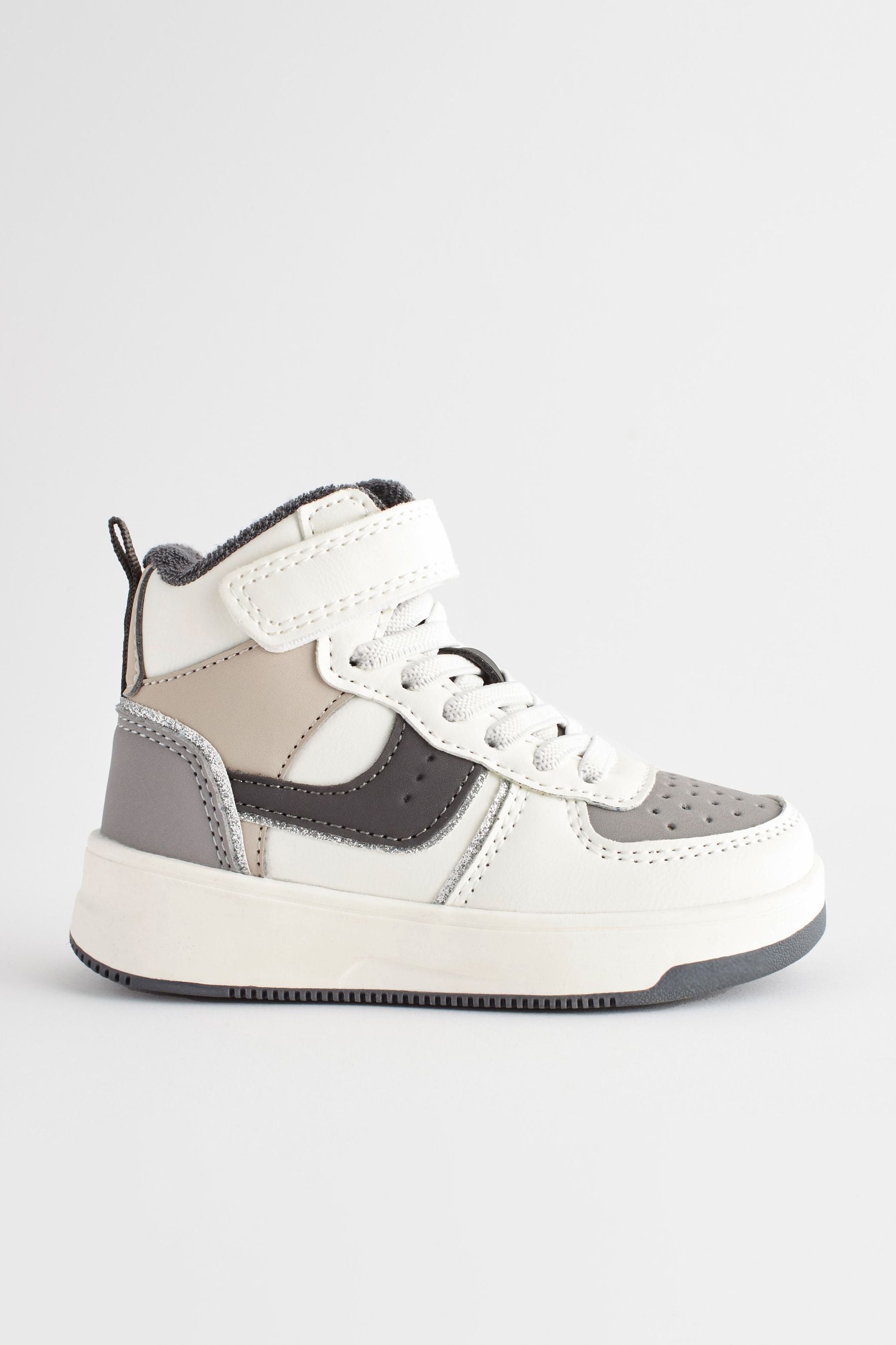 White/Black High Top Trainers