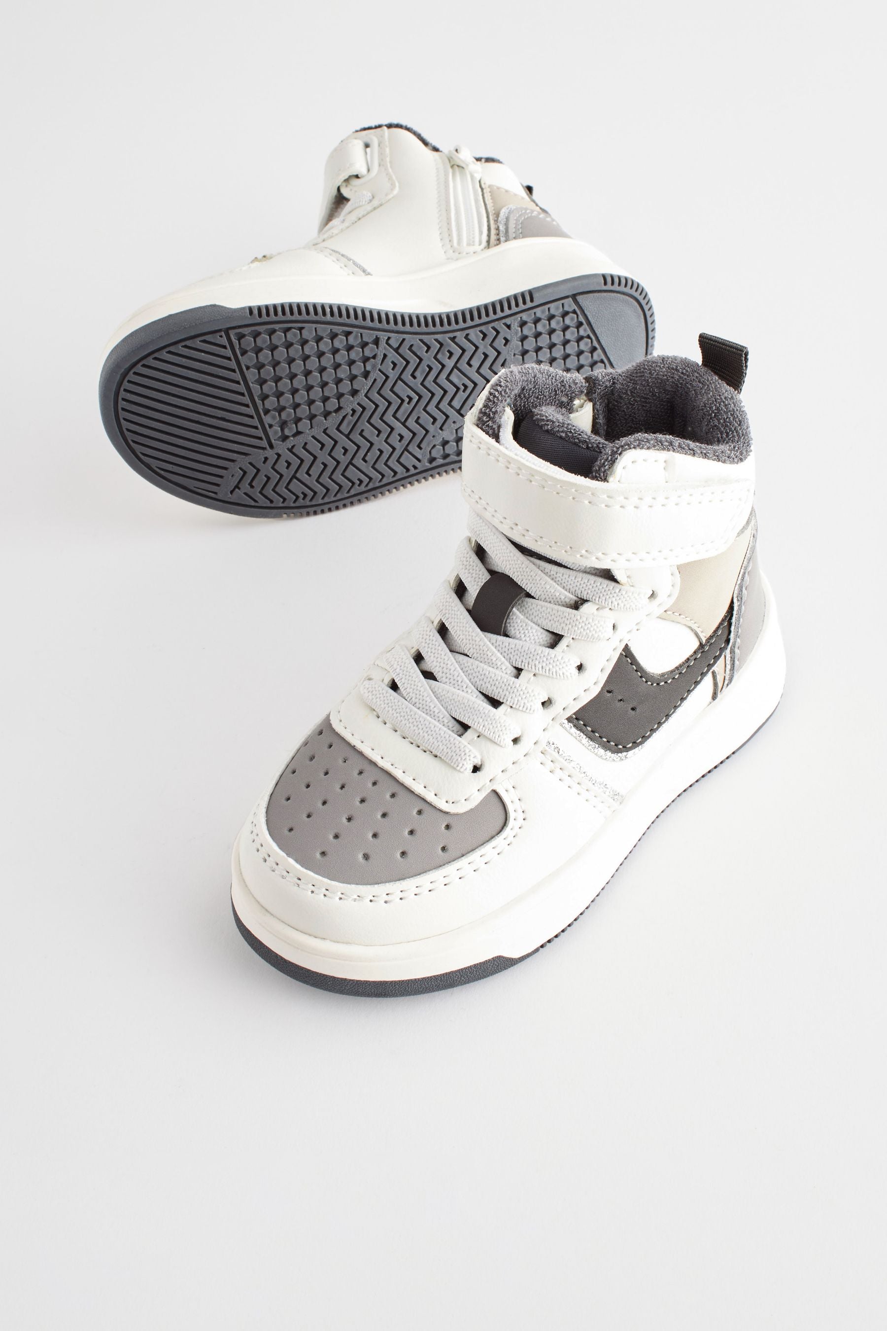 White/Black High Top Trainers