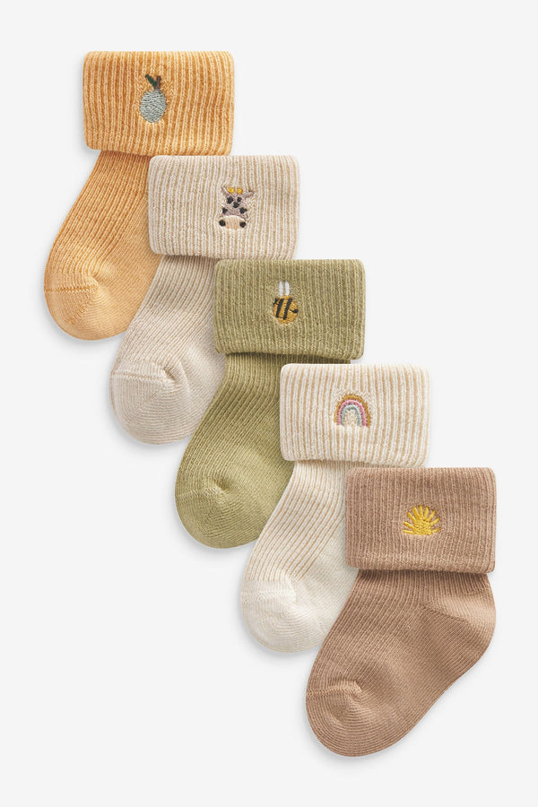 Brown Baby Roll Top Socks (0mths-2yrs)