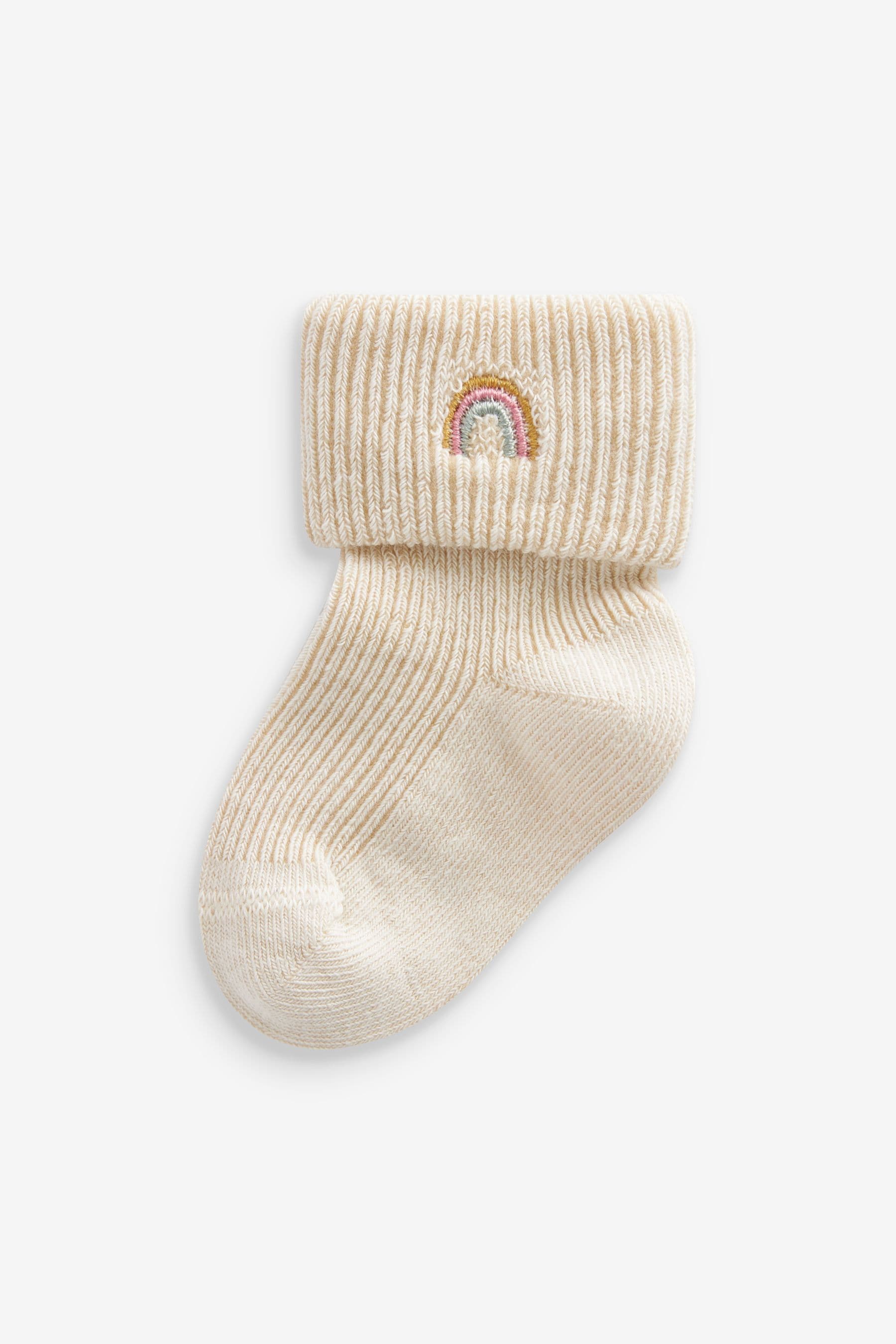 Brown Baby Roll Top Socks (0mths-2yrs)