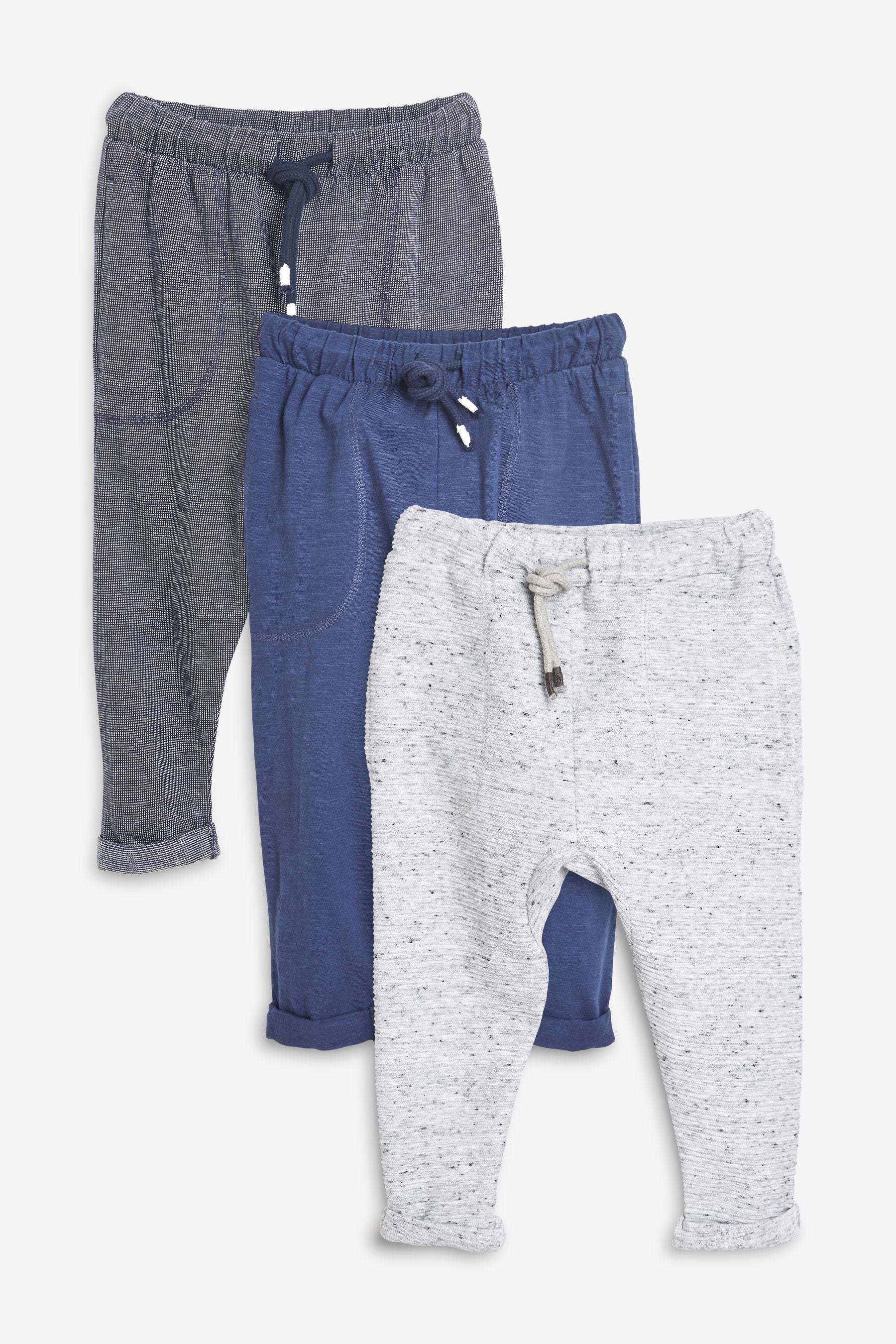 Blue/Grey 3 Pack Lightweight Joggers (3mths-7yrs)