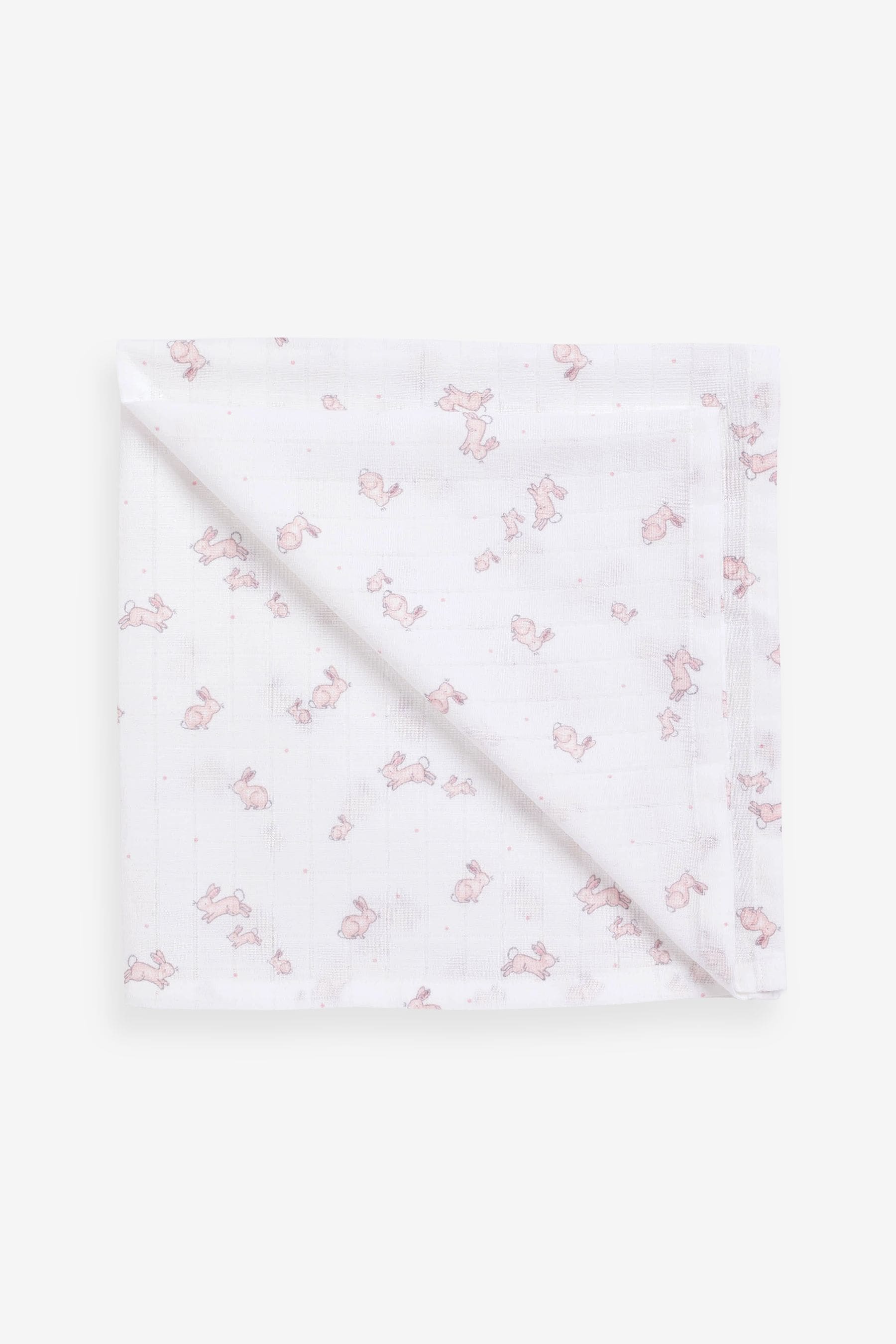 Pink Rabbit Baby Muslin Cloths 4 Packs