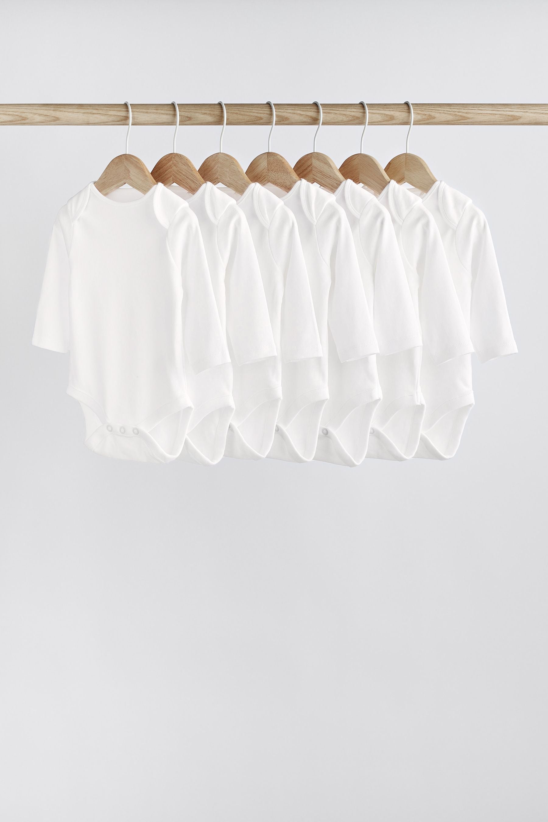 White Essential Baby Long Sleeve Bodysuits