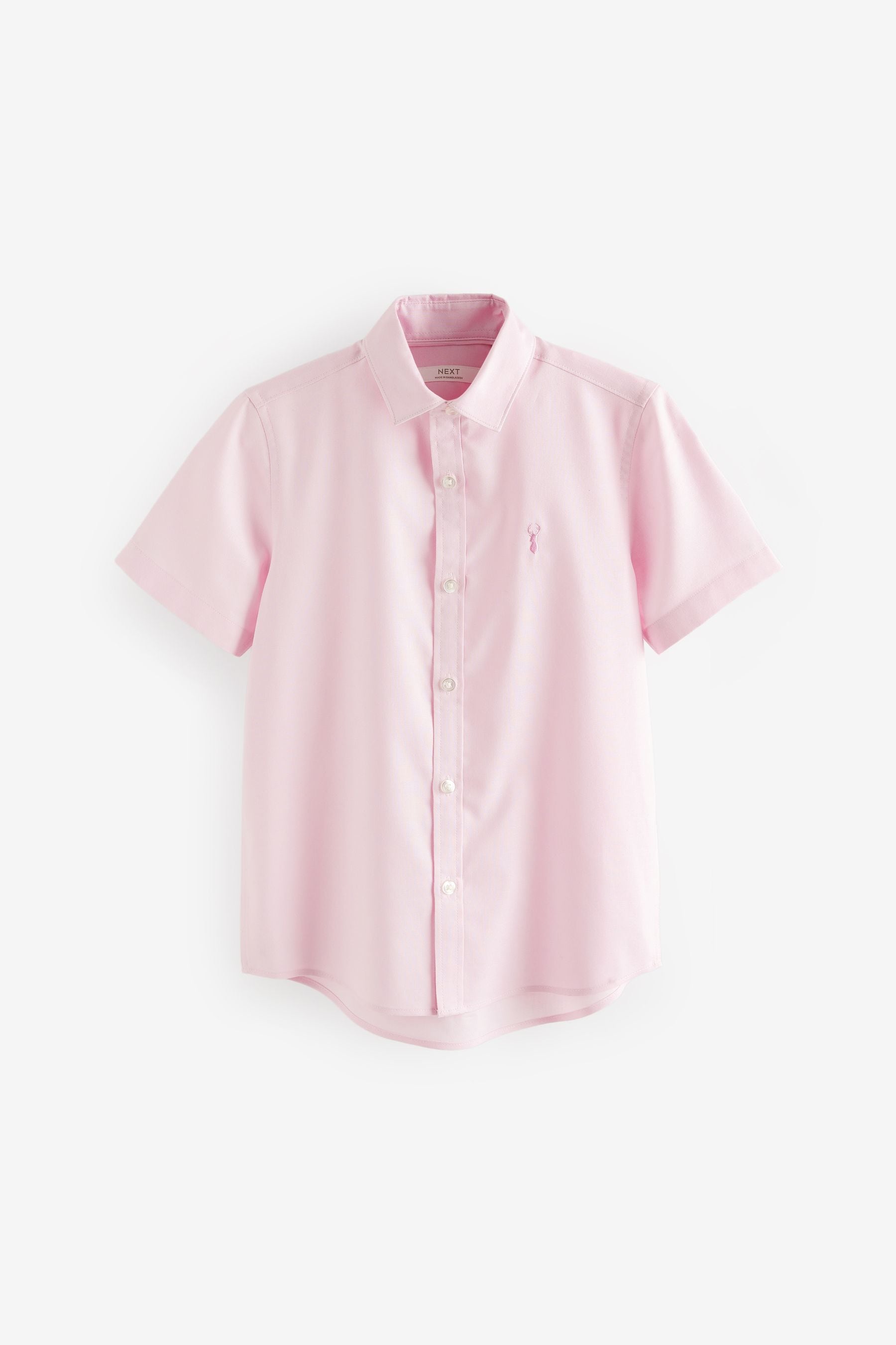 Pink Short Sleeve Cotton Rich Oxford Shirt (3-16yrs)