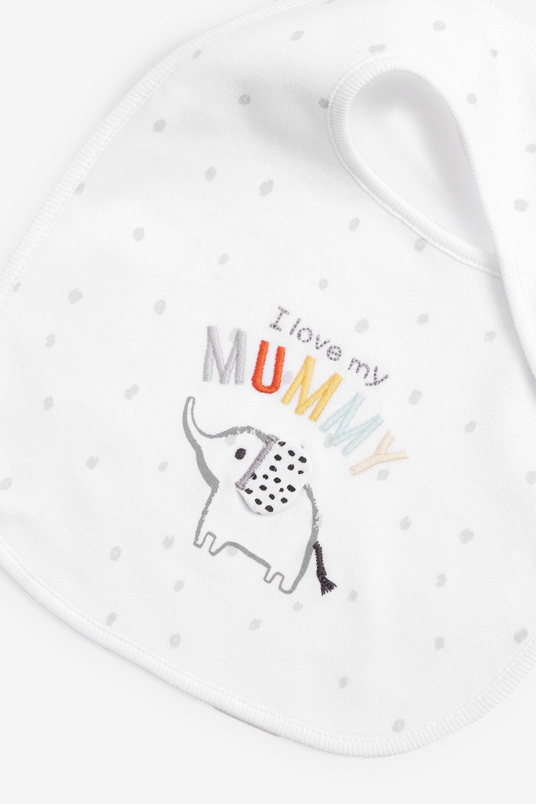 Mummy Elephant Regular Baby Bibs 2 Pack