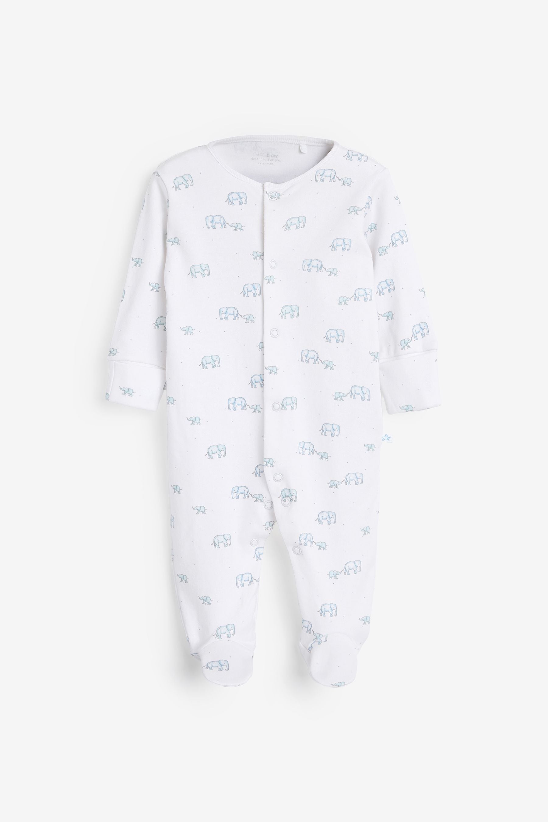 Blue Elephant Baby 7 Pack Printed Sleepsuits (0-2yrs)