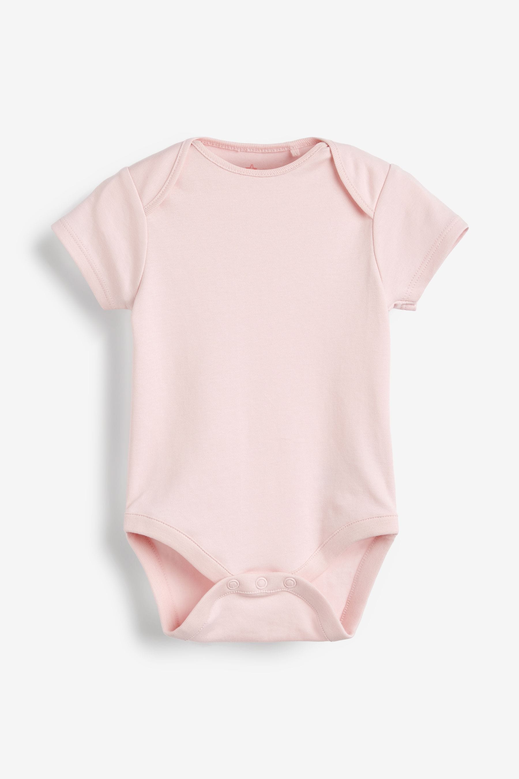 Pink/White Short Sleeve Baby Bodysuits