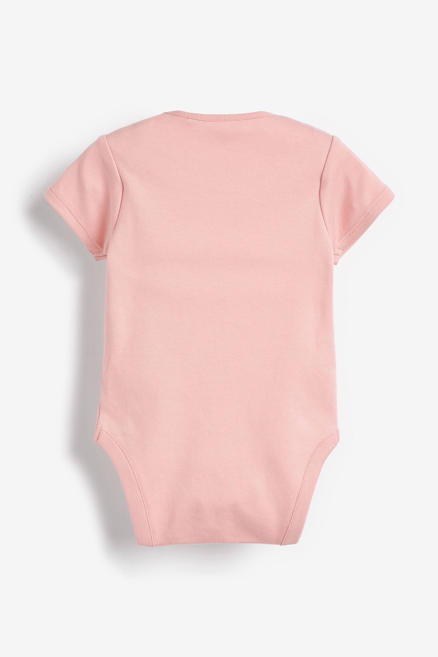 Pink/White Short Sleeve Baby Bodysuits