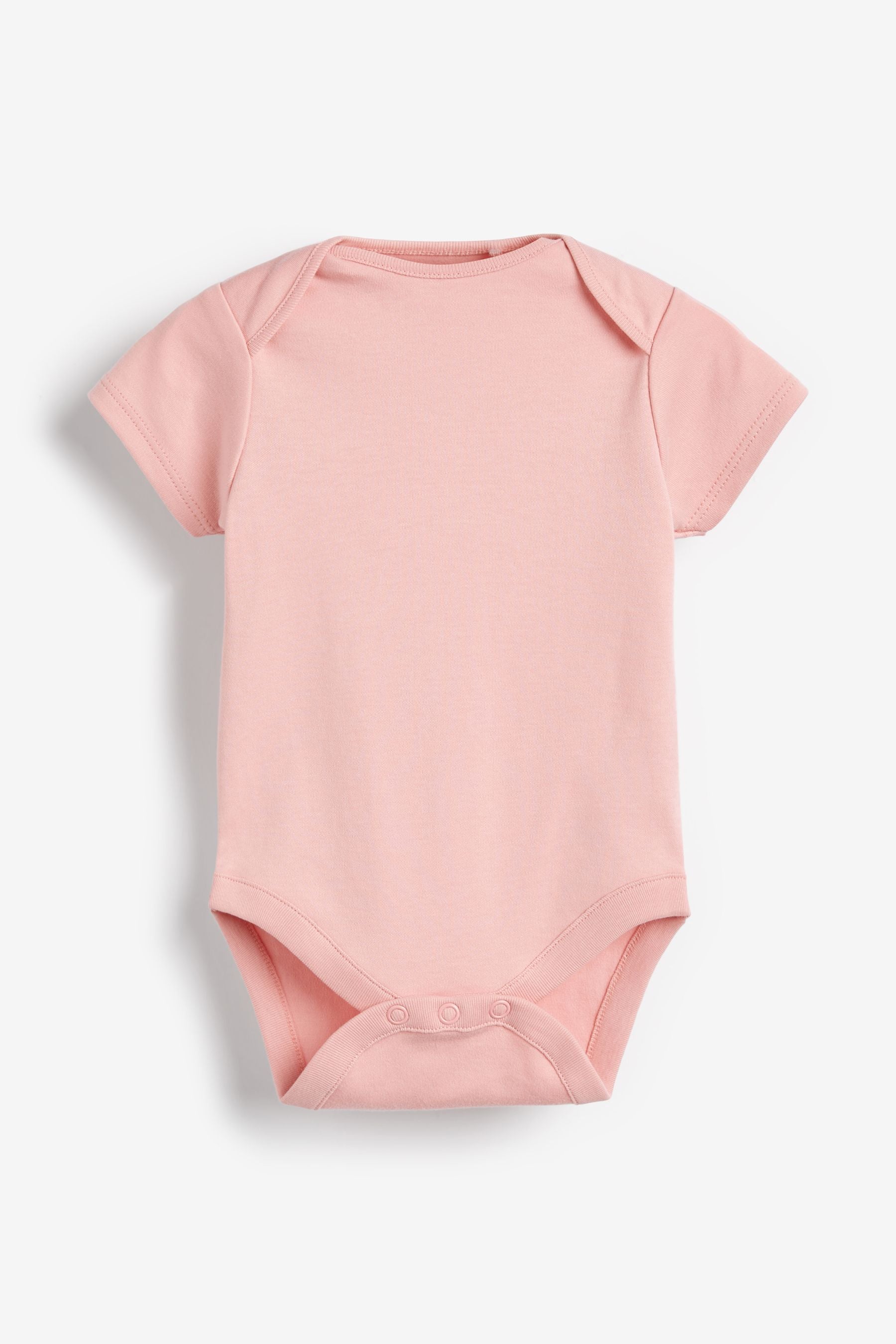 Pink/White Short Sleeve Baby Bodysuits