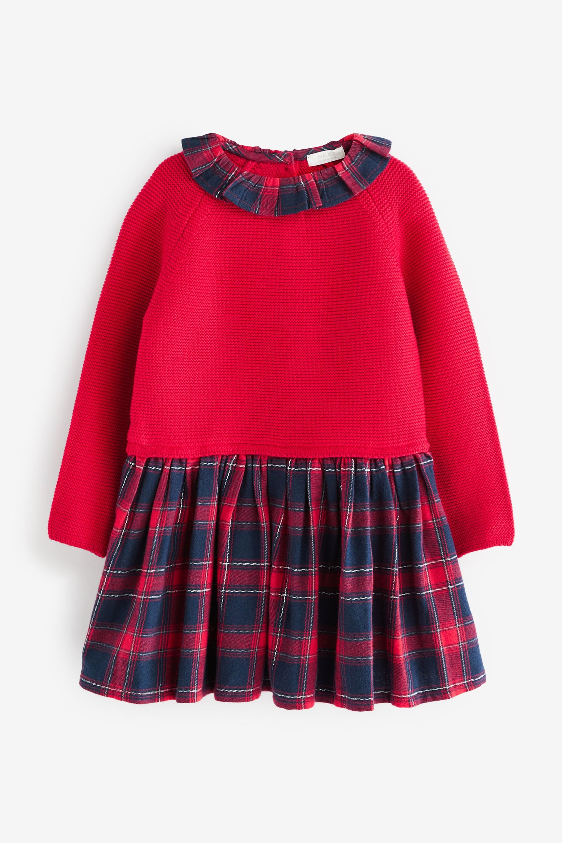 Red Jumper Dress With Printed Skirt (3mths-7yrs)