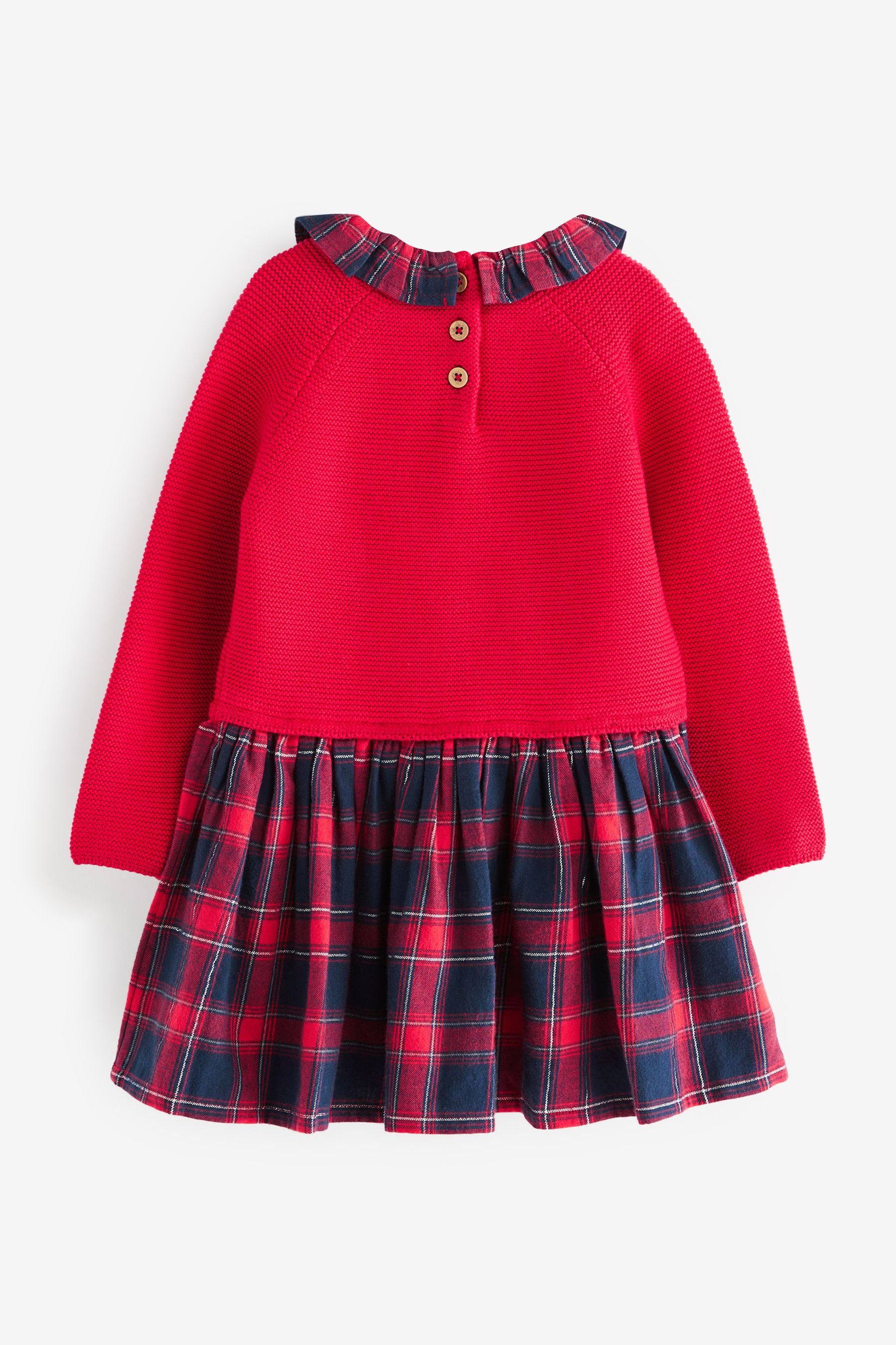 Red Jumper Dress With Printed Skirt (3mths-7yrs)