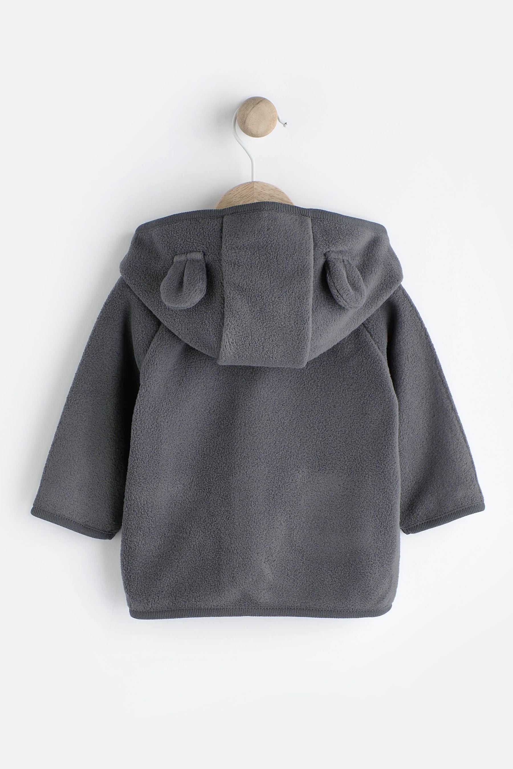 Charcoal Grey Hooded Cosy Fleece Baby Jacket (0mths-2yrs)