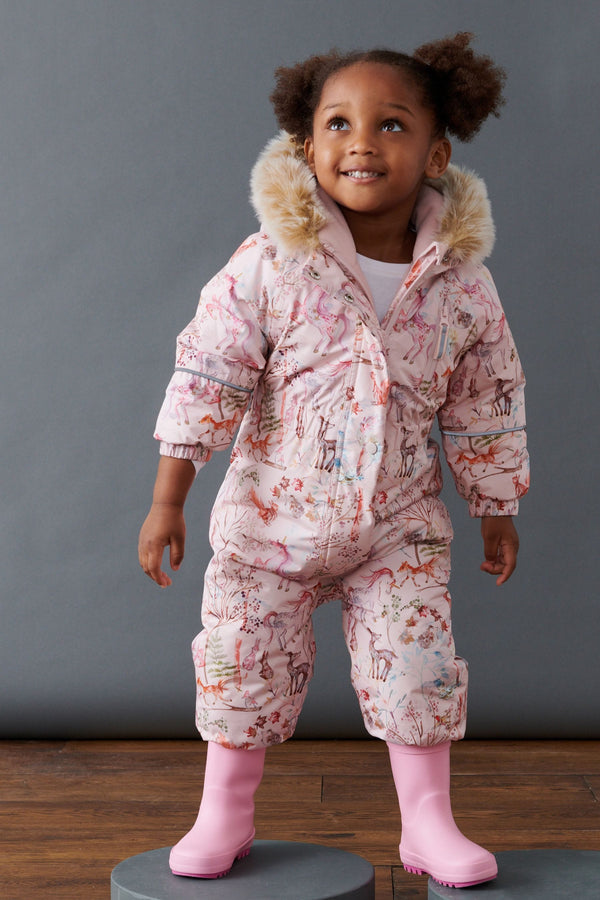 Pink Unicorn Waterproof Printed Snowsuit (3mths-7yrs)