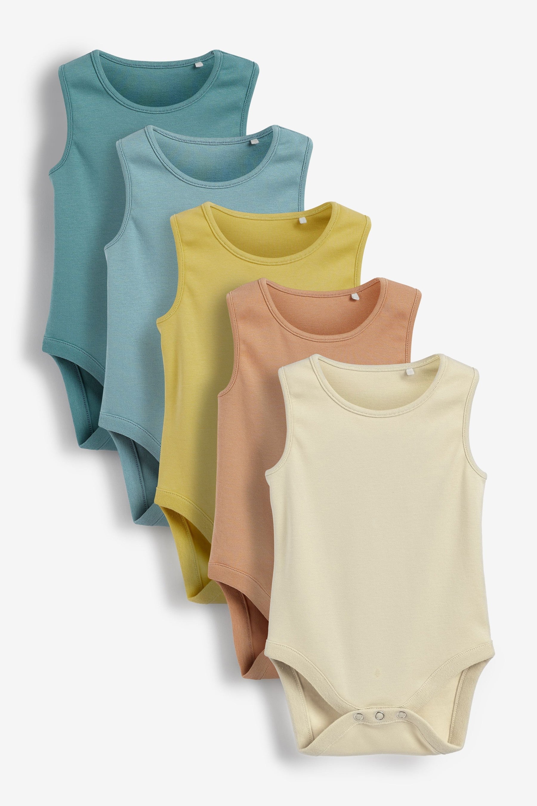 Mineral Tones Baby 5 Pack Vest Bodysuits (0mths-3yrs)