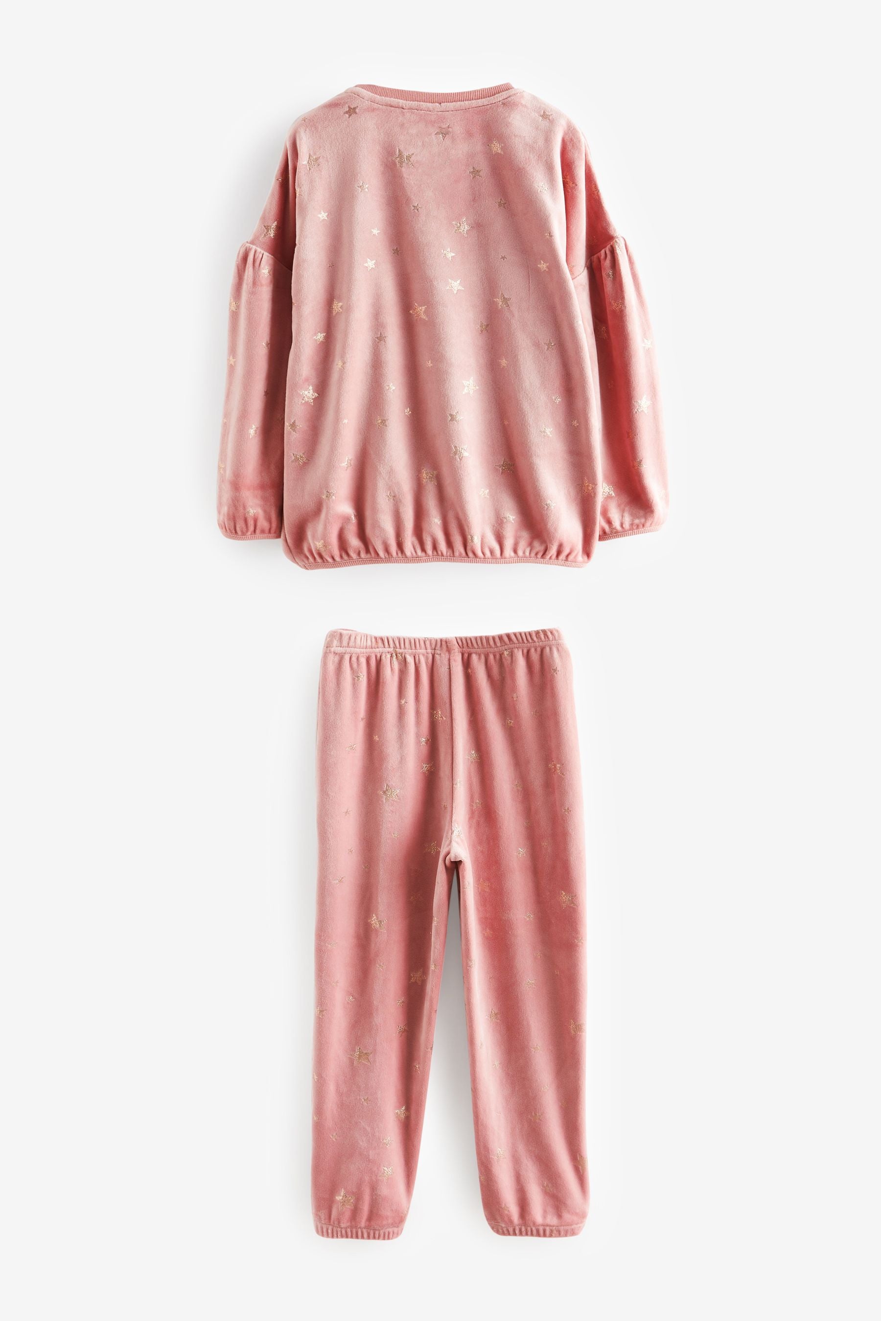 Pink Metallic Star Cosy Fleece Pyjamas (3-16yrs)