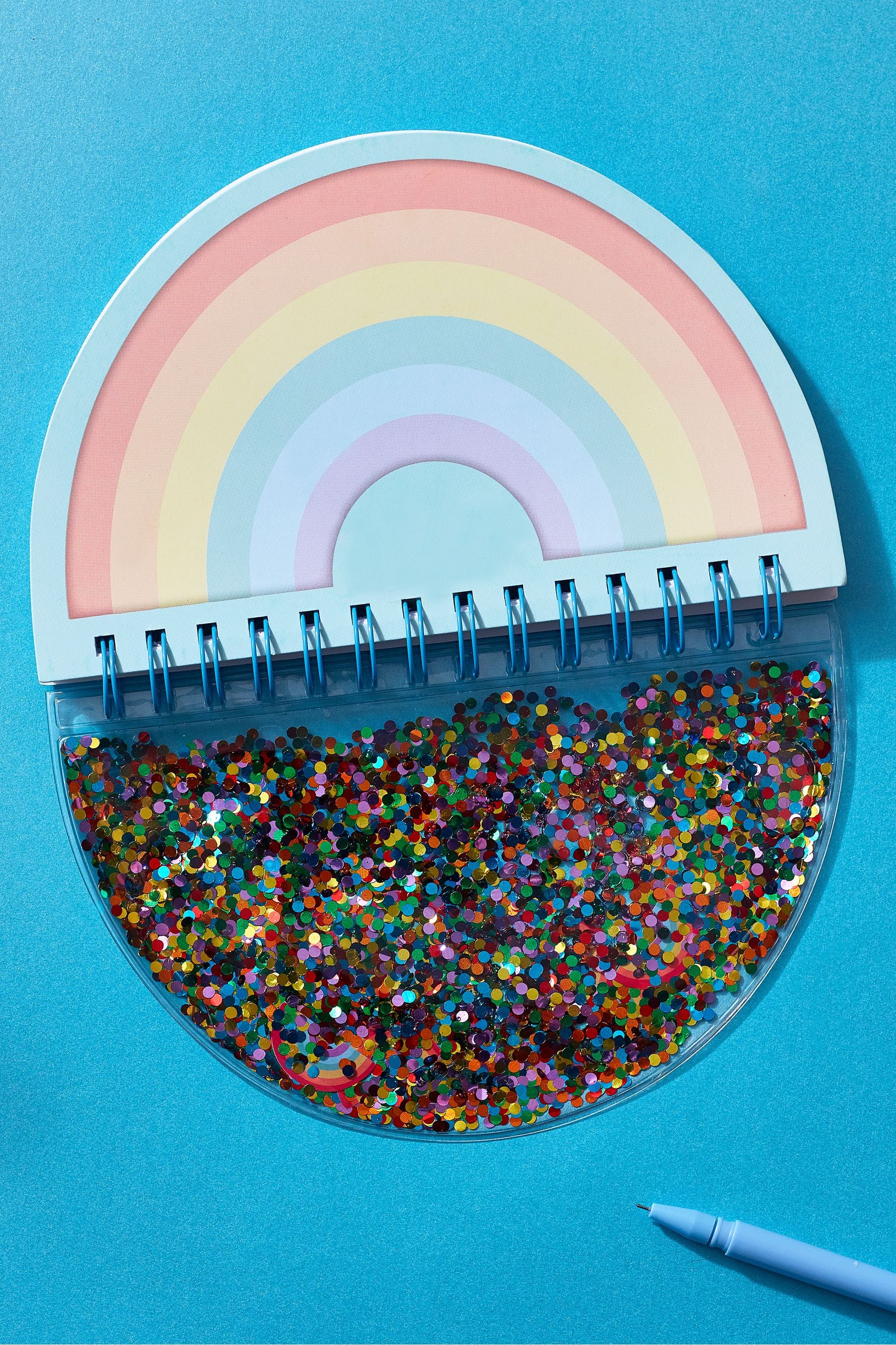 Blue Rainbow Shaker Notebook