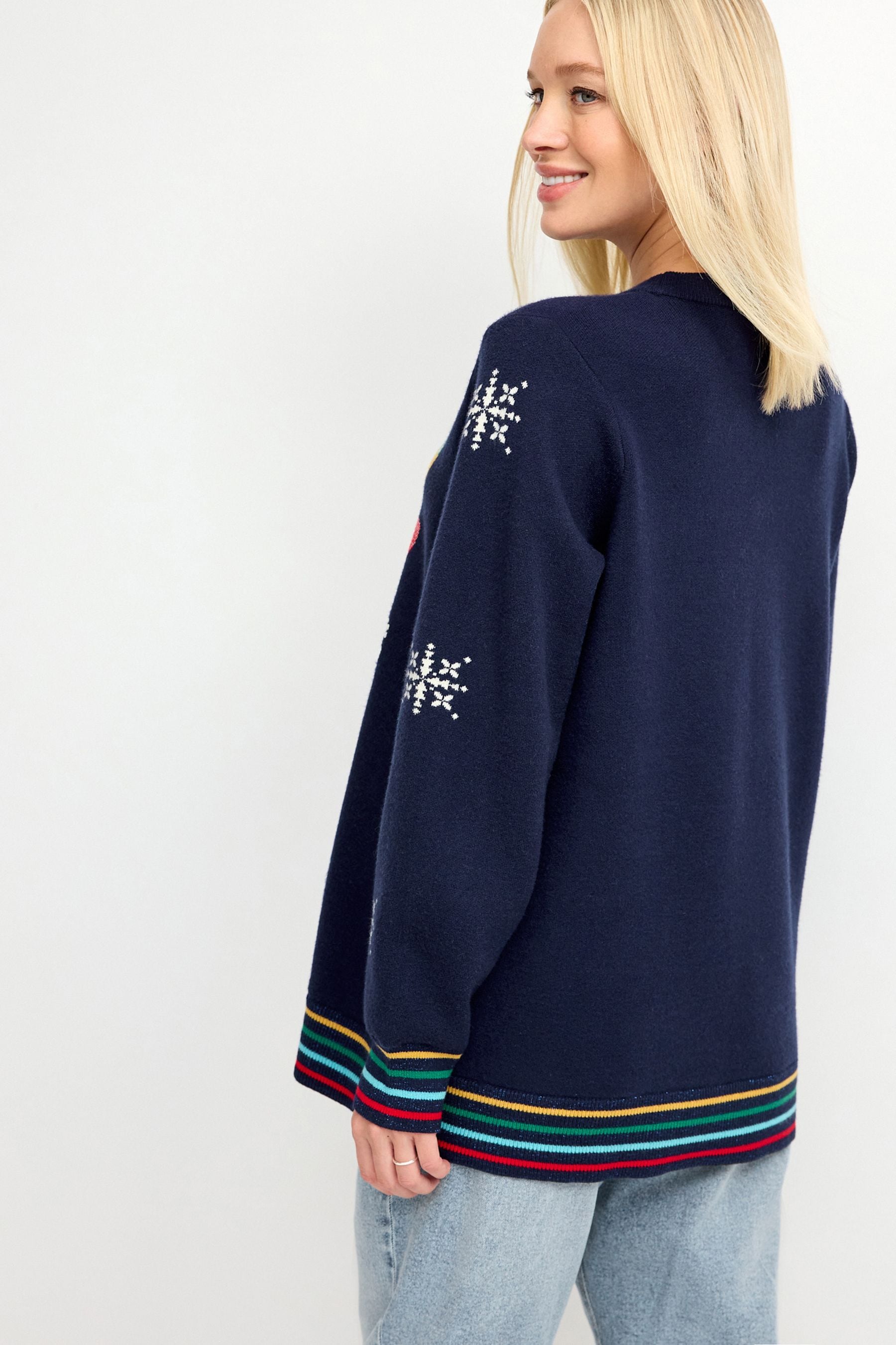 Navy Blue Maternity Christmas Jumper