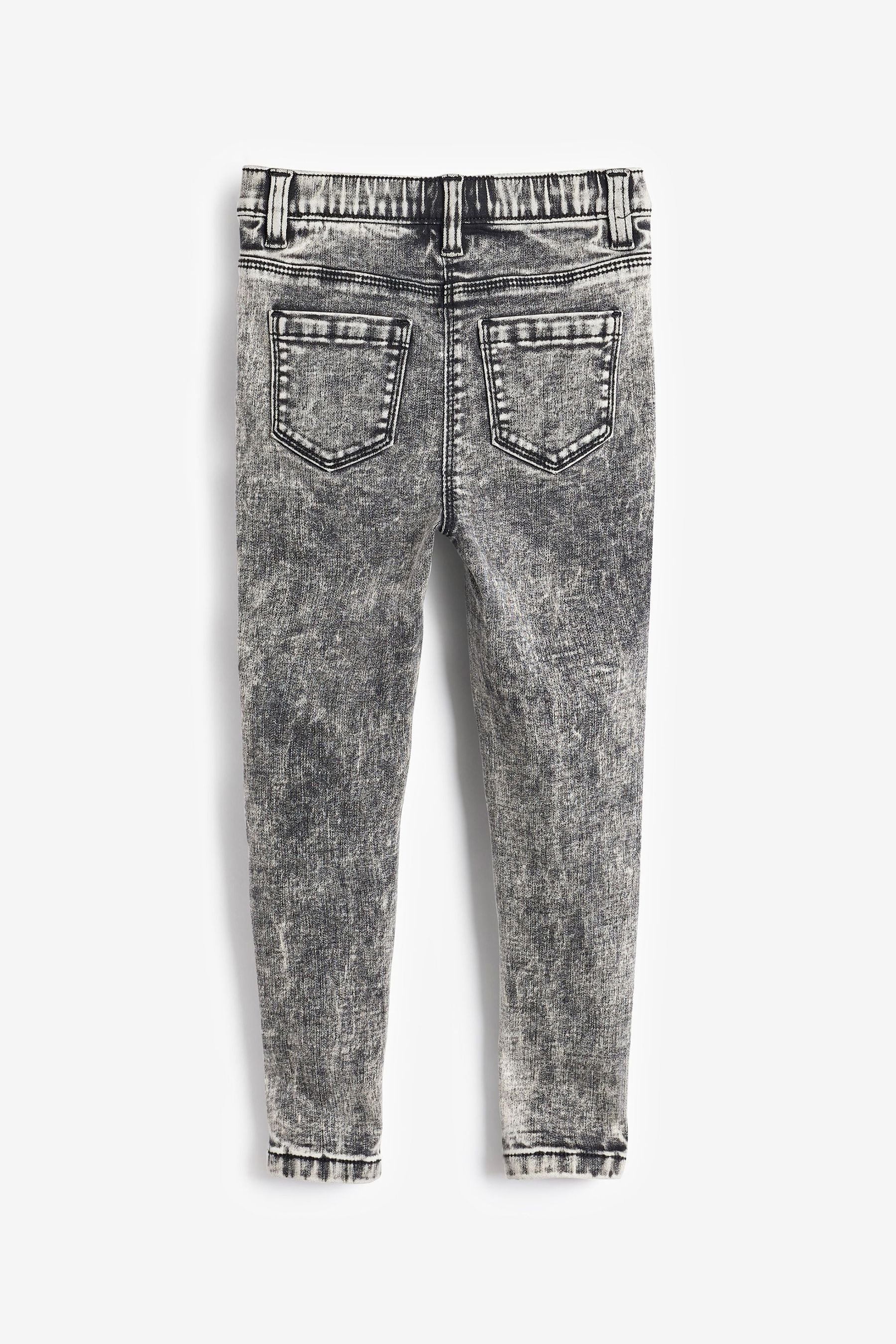 Charcoal Grey Acid Wash Denim Regular Length Jeggings (3-16yrs)