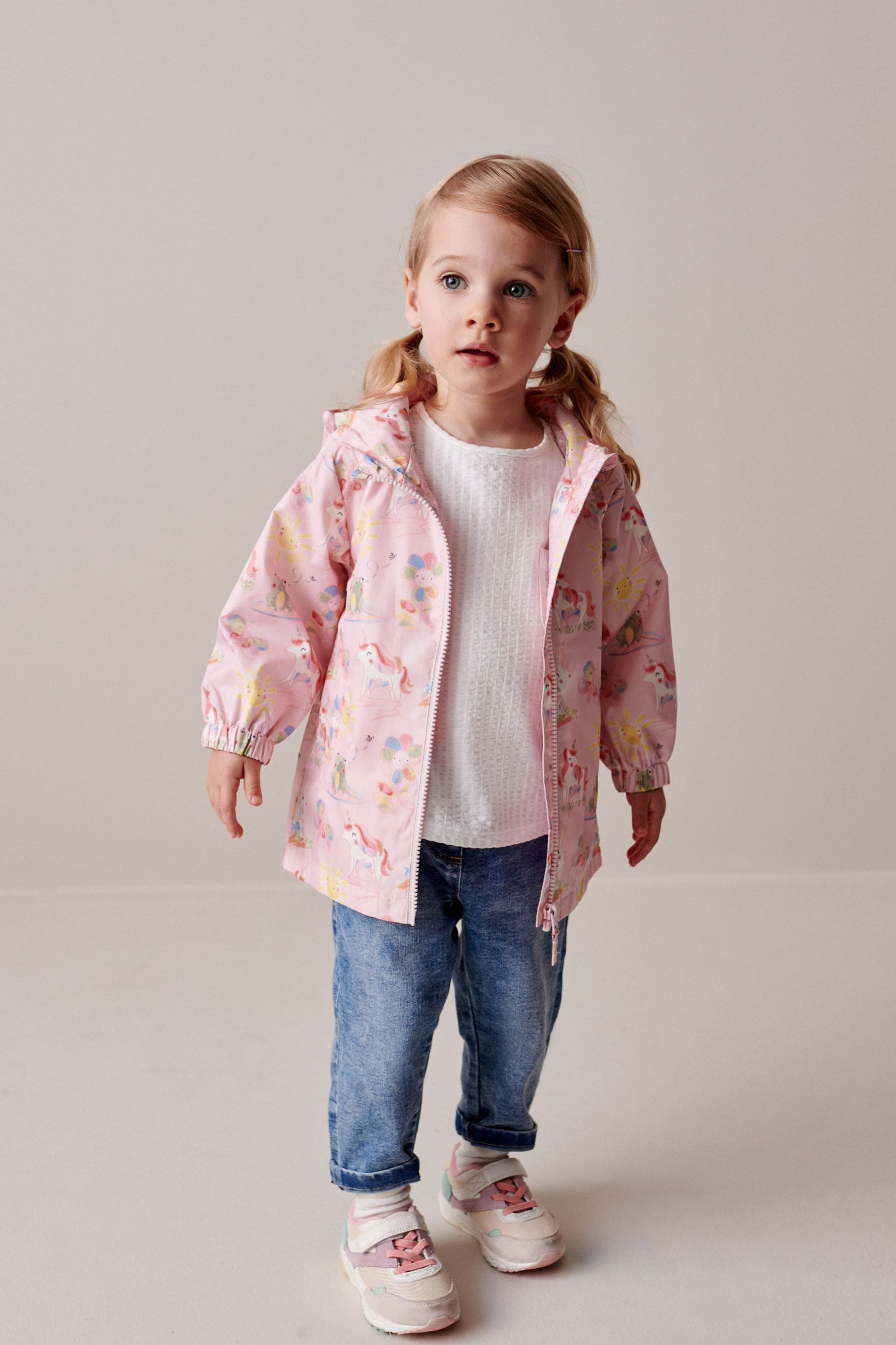 Pink Unicorn Shower Resistant Printed Cagoule (3mths-7yrs)