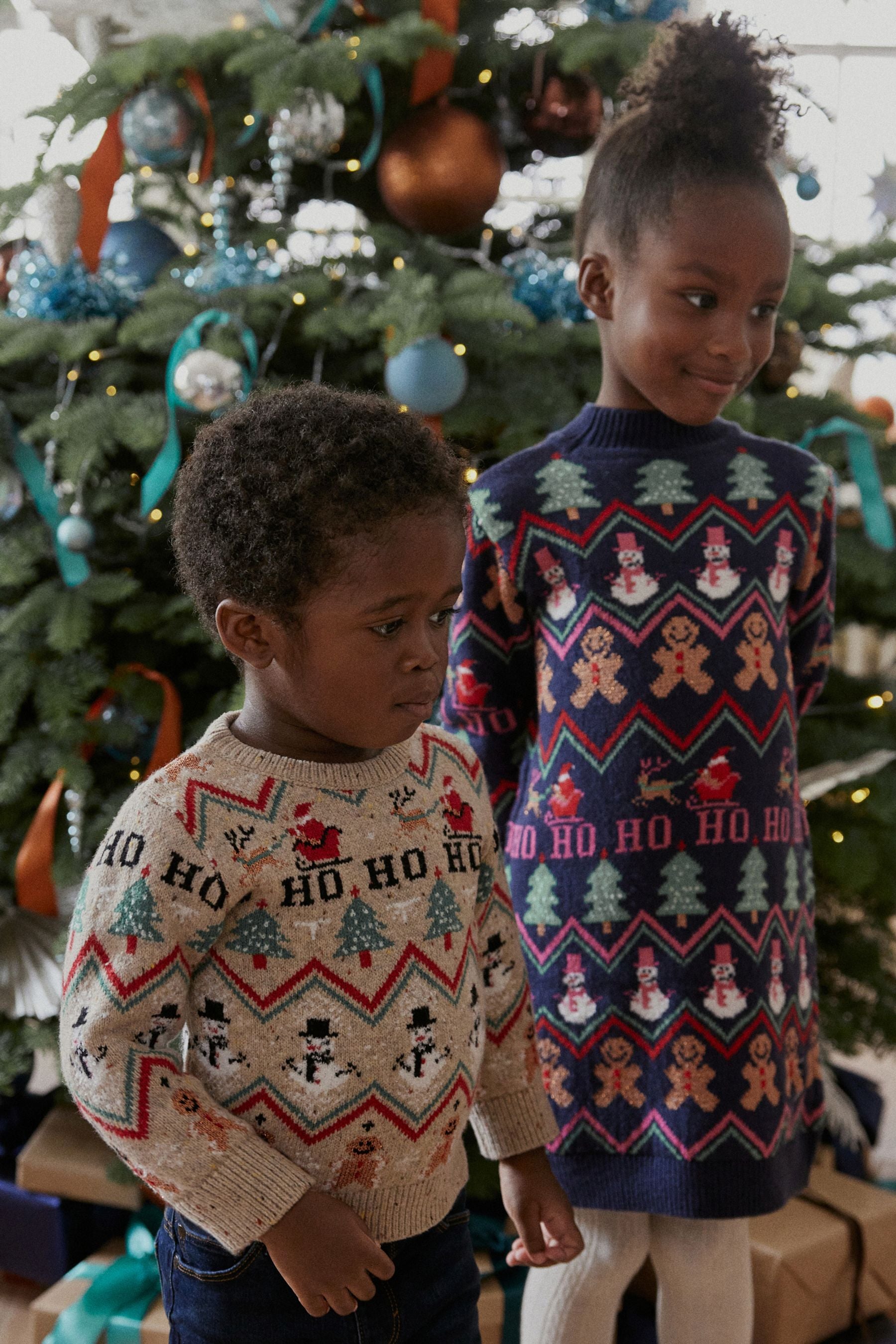 Neutral Snowman Fairisle Pattern Boys Knitted Christmas Jumper (3mths-16yrs)