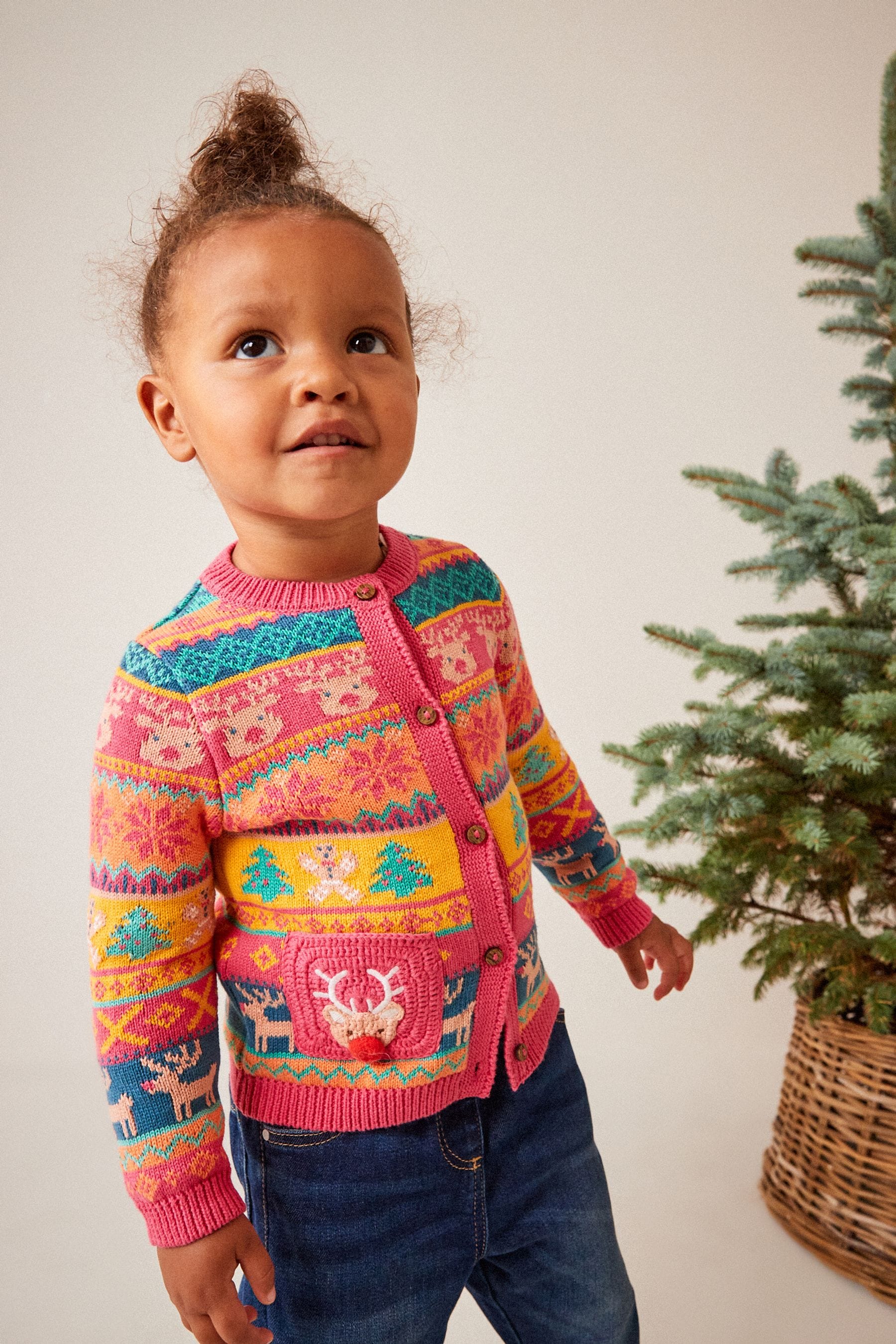 Orange Fairisle Pattern Cardigan (3mths-7yrs)