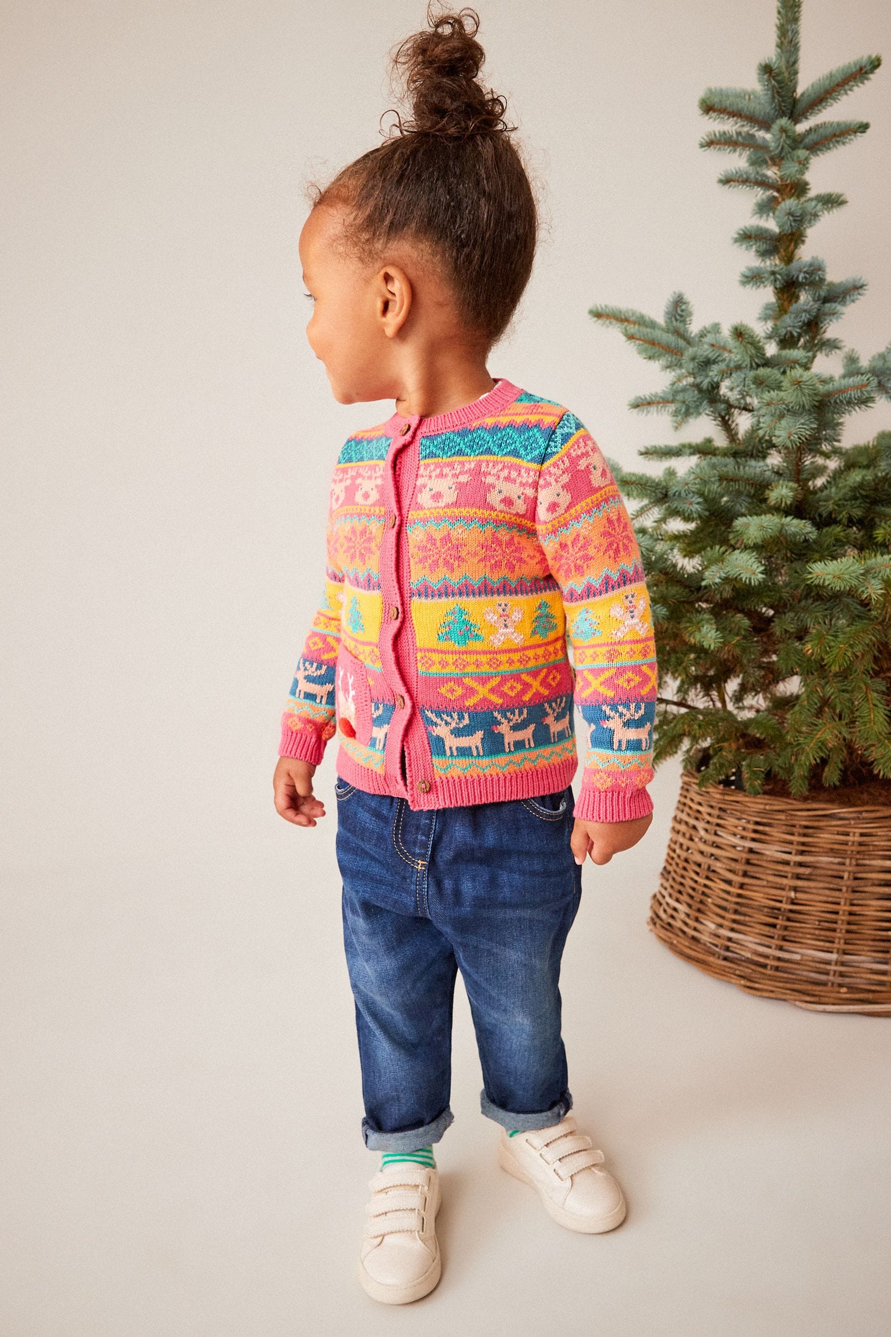 Orange Fairisle Pattern Cardigan (3mths-7yrs)