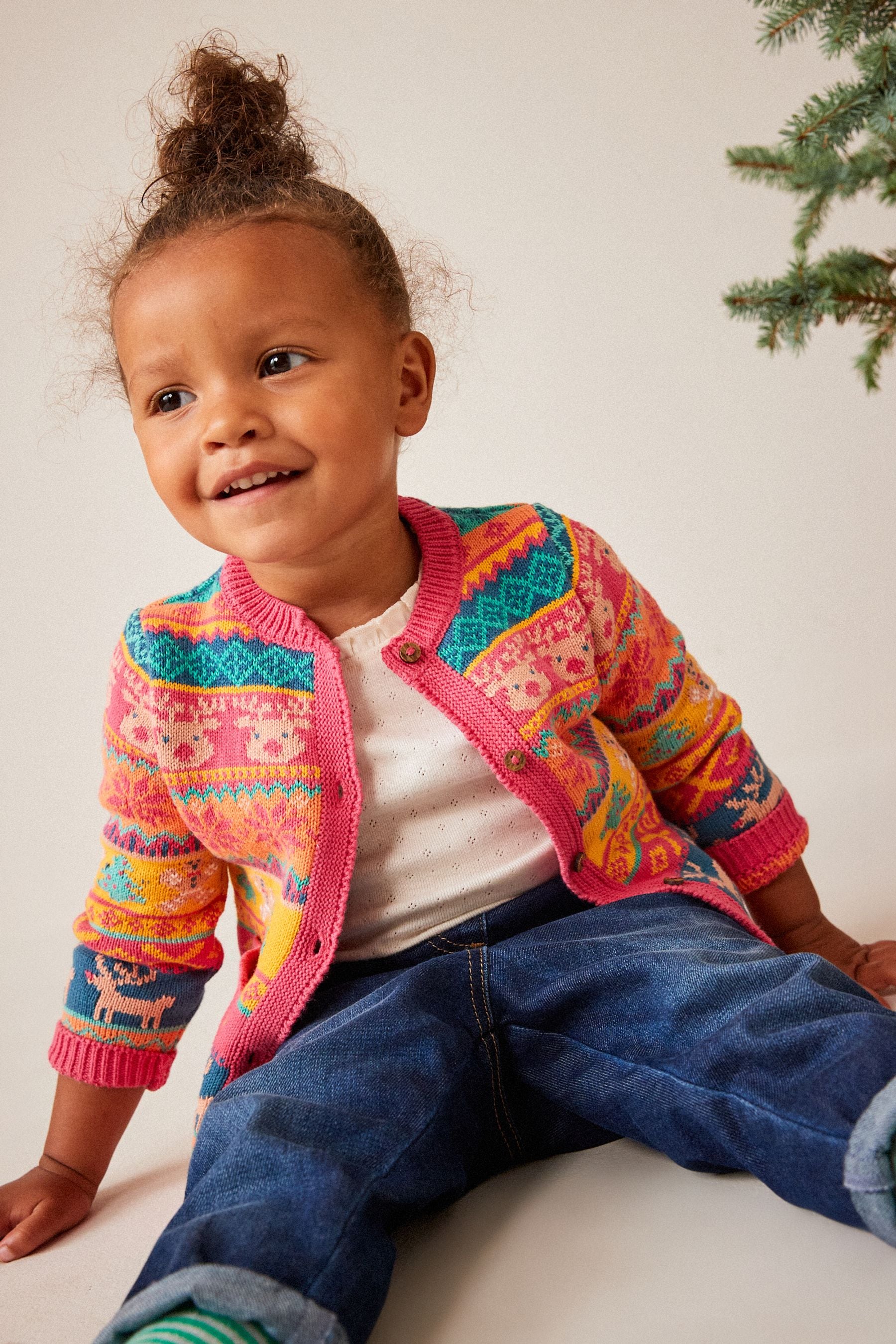 Orange Fairisle Pattern Cardigan (3mths-7yrs)