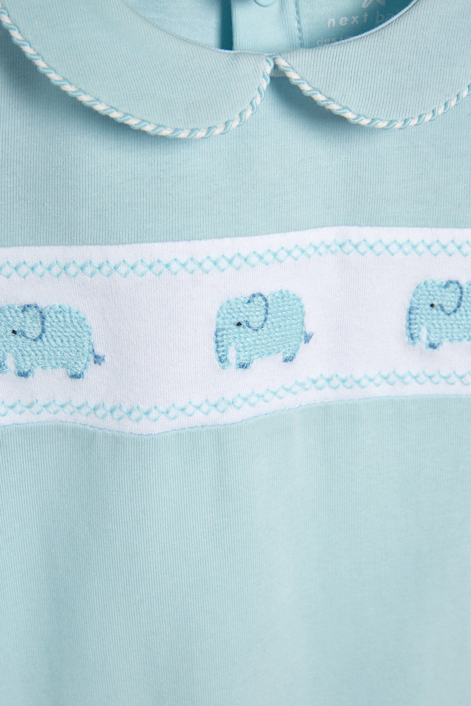 Blue Smart Smock Detail Sleepsuit (0mths-2yrs)