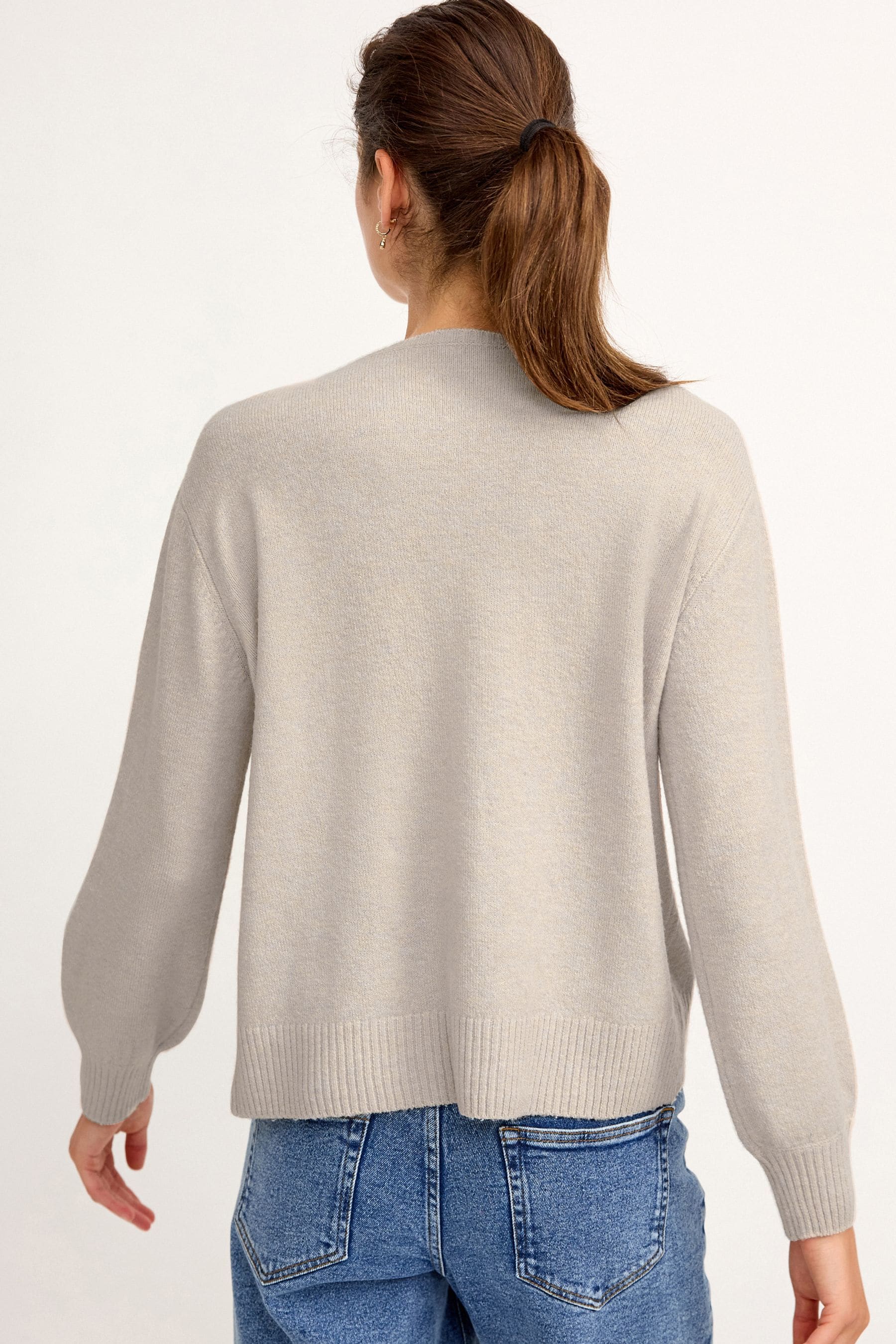 Ecru Maternity Knitted Long Sleeve Nursing Top